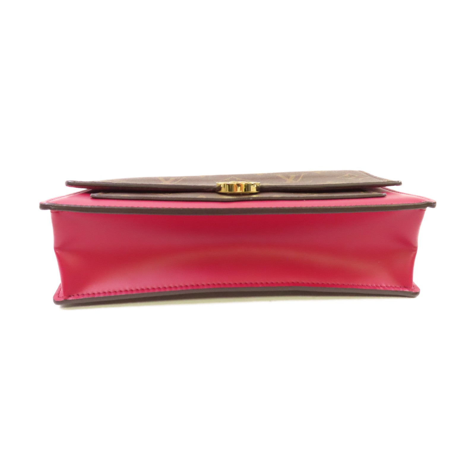 LOUIS VUITTON Monogram Flore Chai Shoulder Bag金扣肩背袋啡色/酒紅色