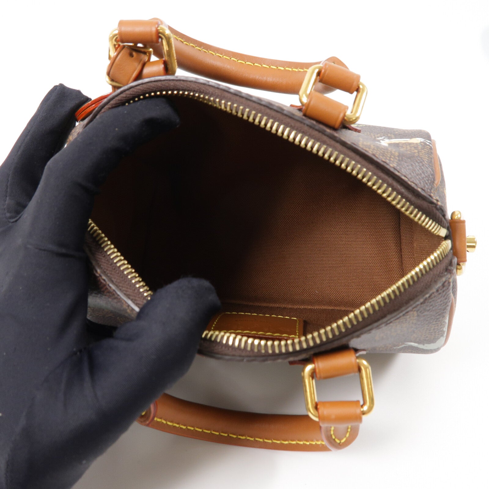 LOUIS VUITTON Damier Heritage Speedy Bandouliere 18 x The Darjeeling手挽肩背兩用袋