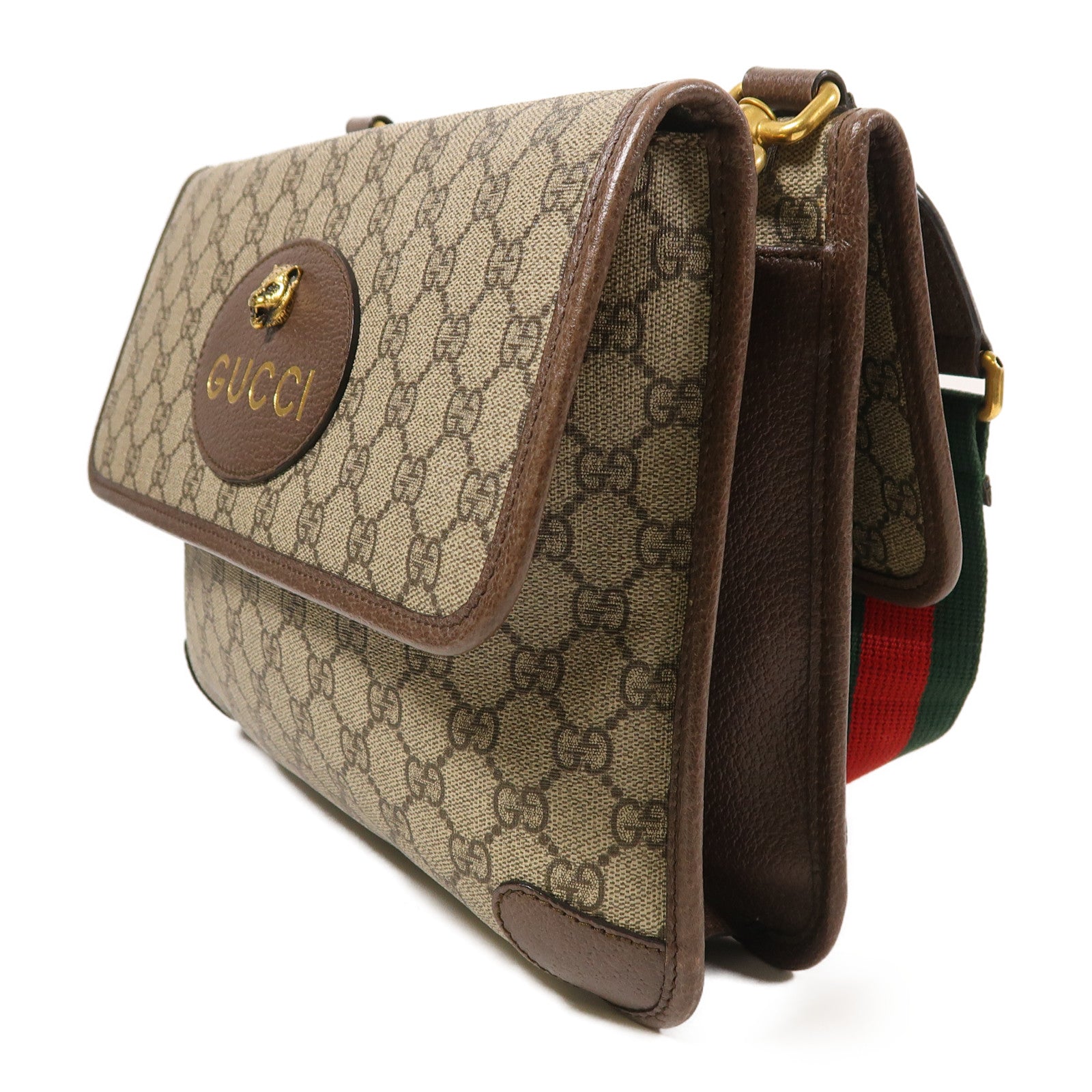 GUCCI 【激減優惠】塗層帆布Shoulder Bag金扣肩背袋