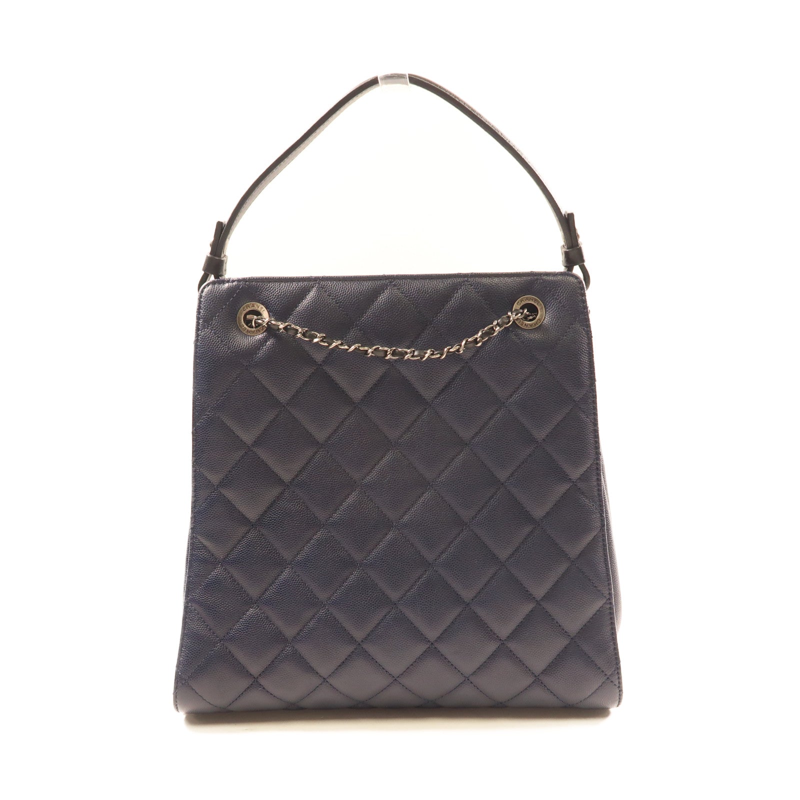 CHANEL 【激減優惠】牛皮皮革Bucket Bag金扣鏈帶手挽肩背兩用袋