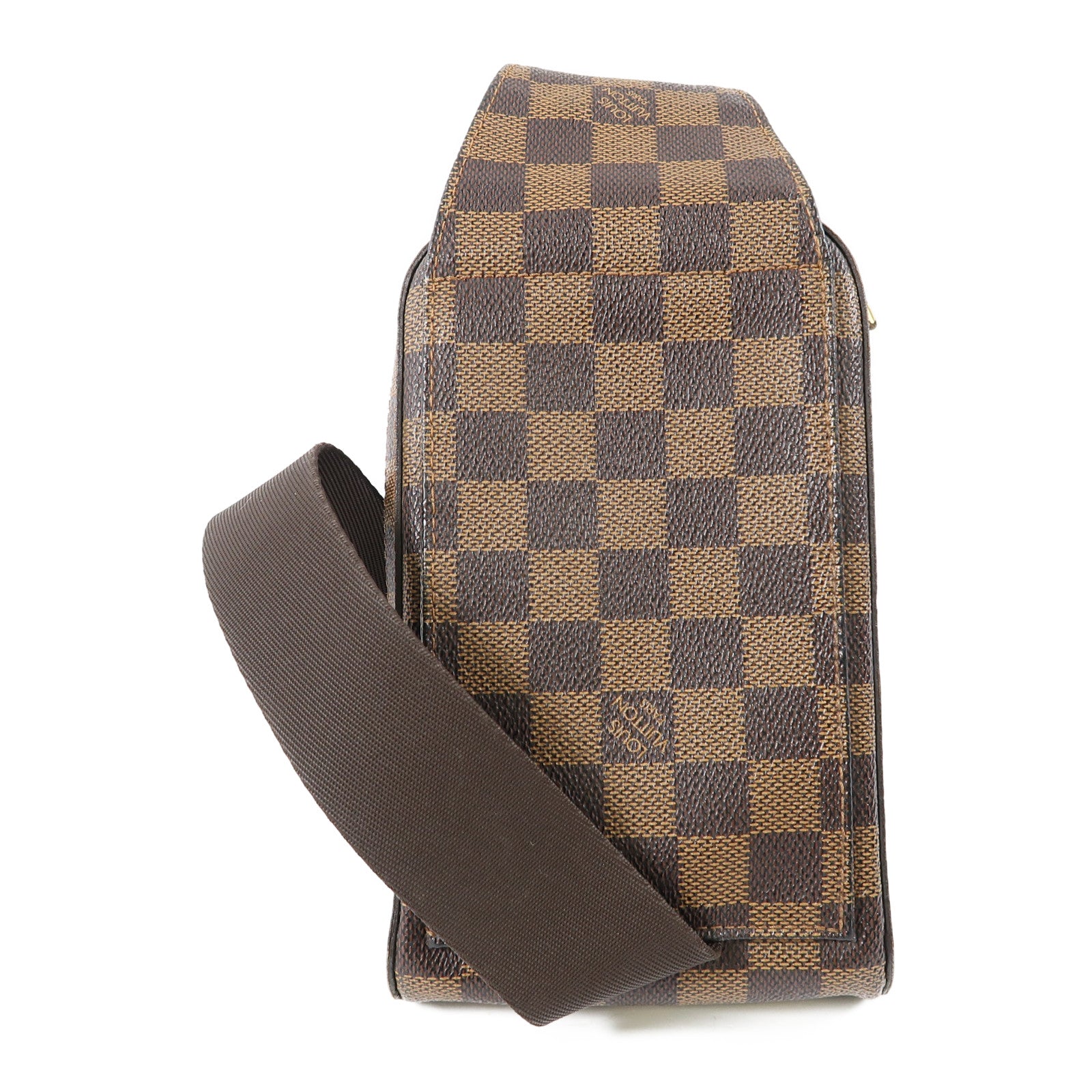 LOUIS VUITTON 【激減優惠】Damier Ebene Geronimos金扣腰包啡色