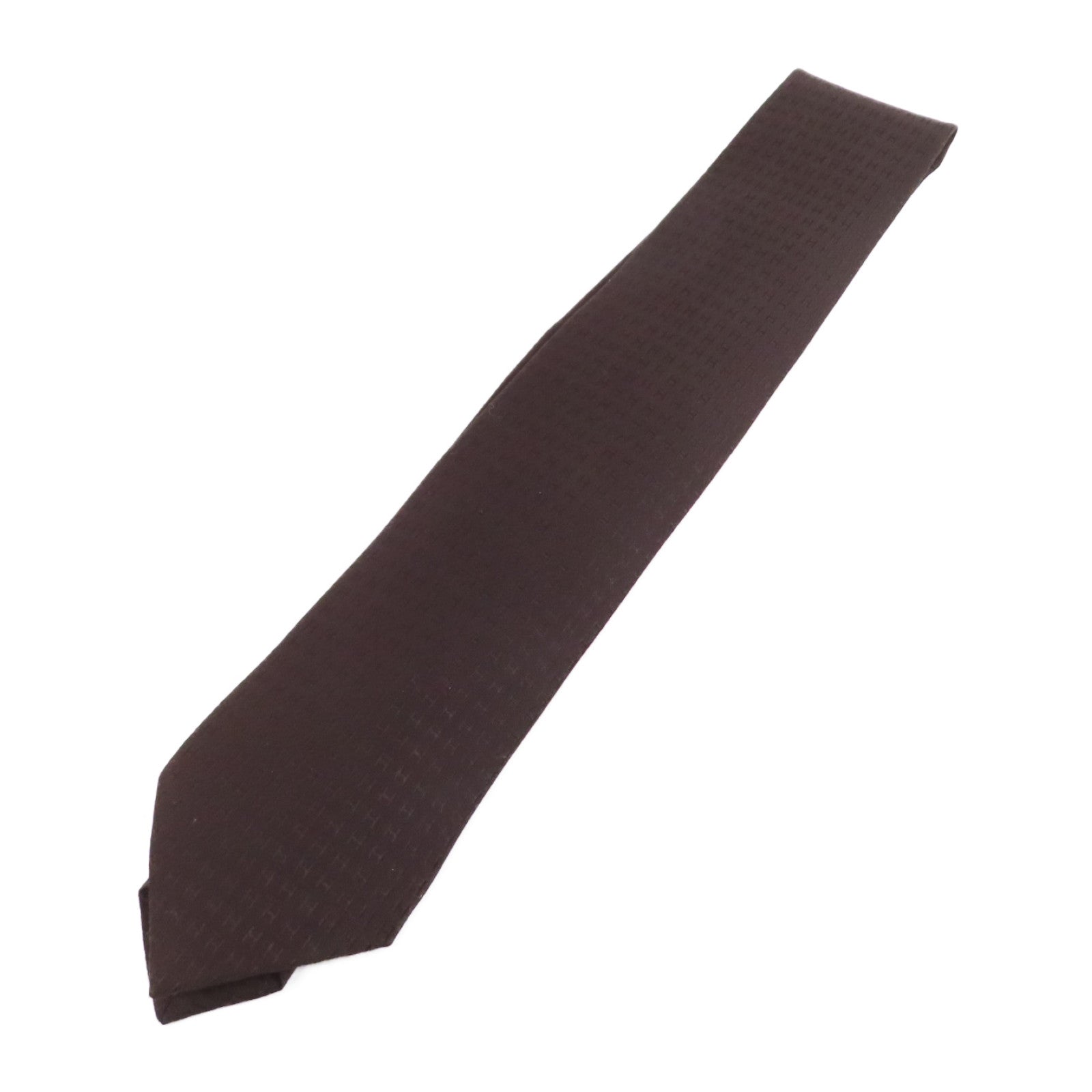 HERMES 絲質Necktie領帶深棕色