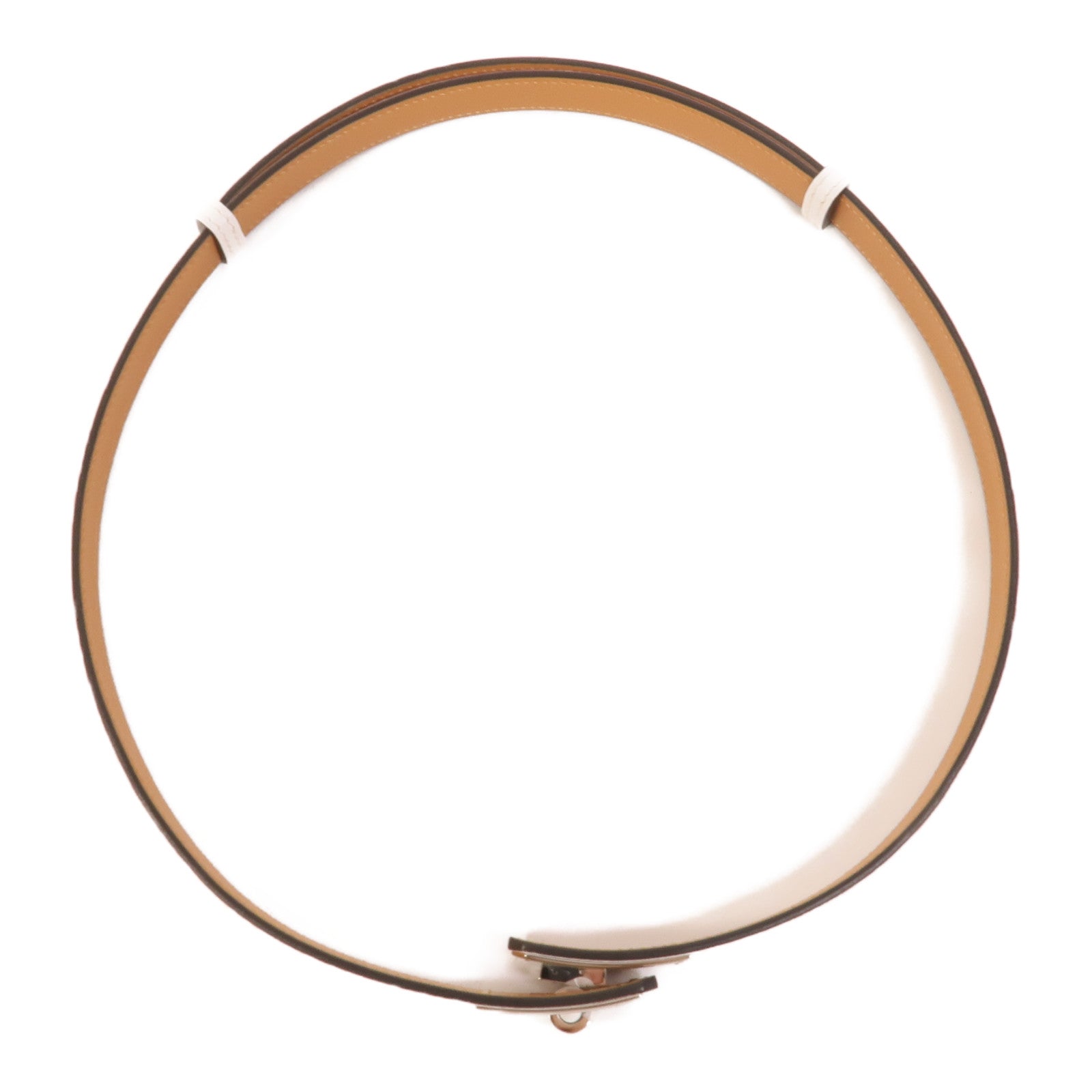 HERMES Epsom皮革Kelly 18 Belt皮帶White