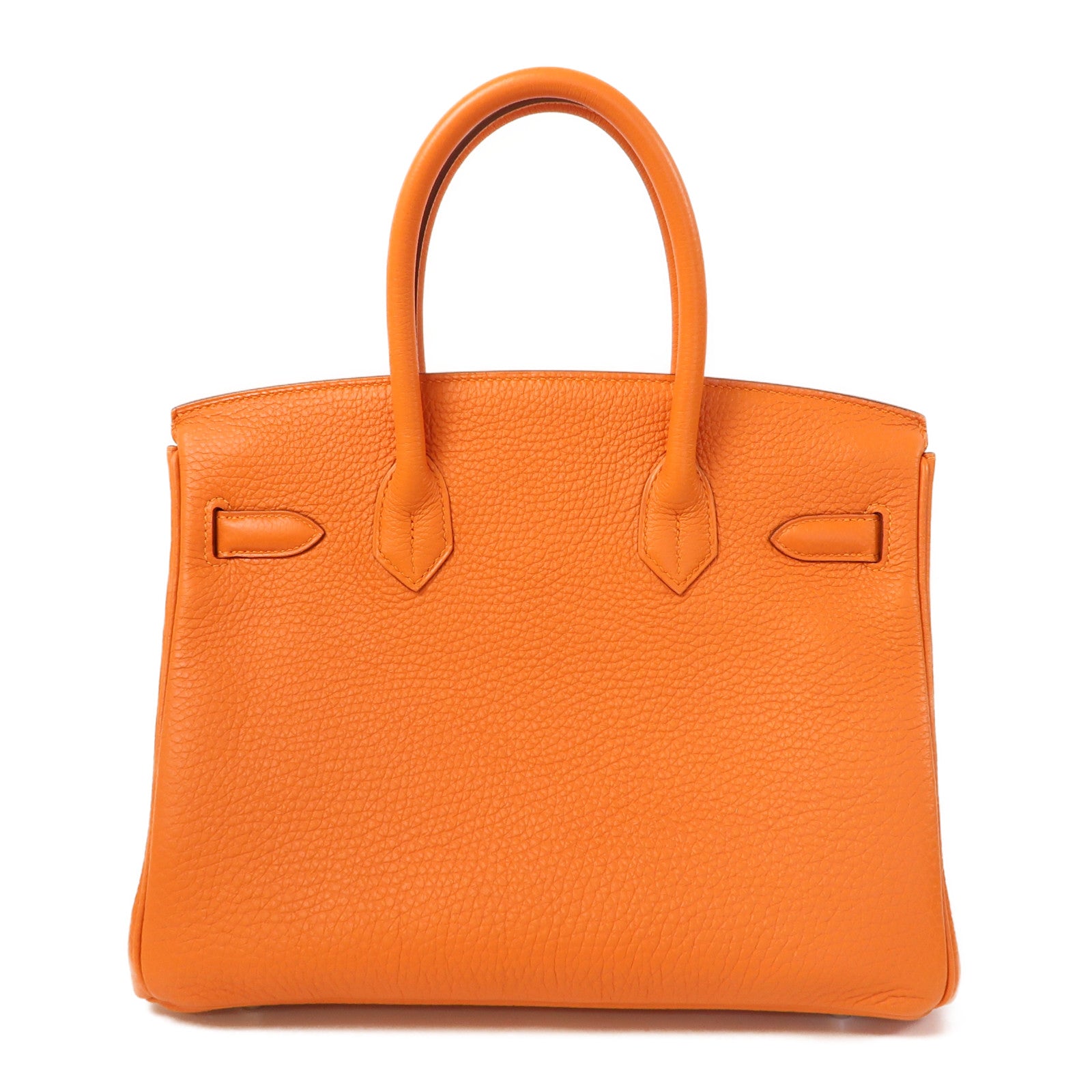 HERMES Togo皮革Birkin 30銀扣手挽袋橙色