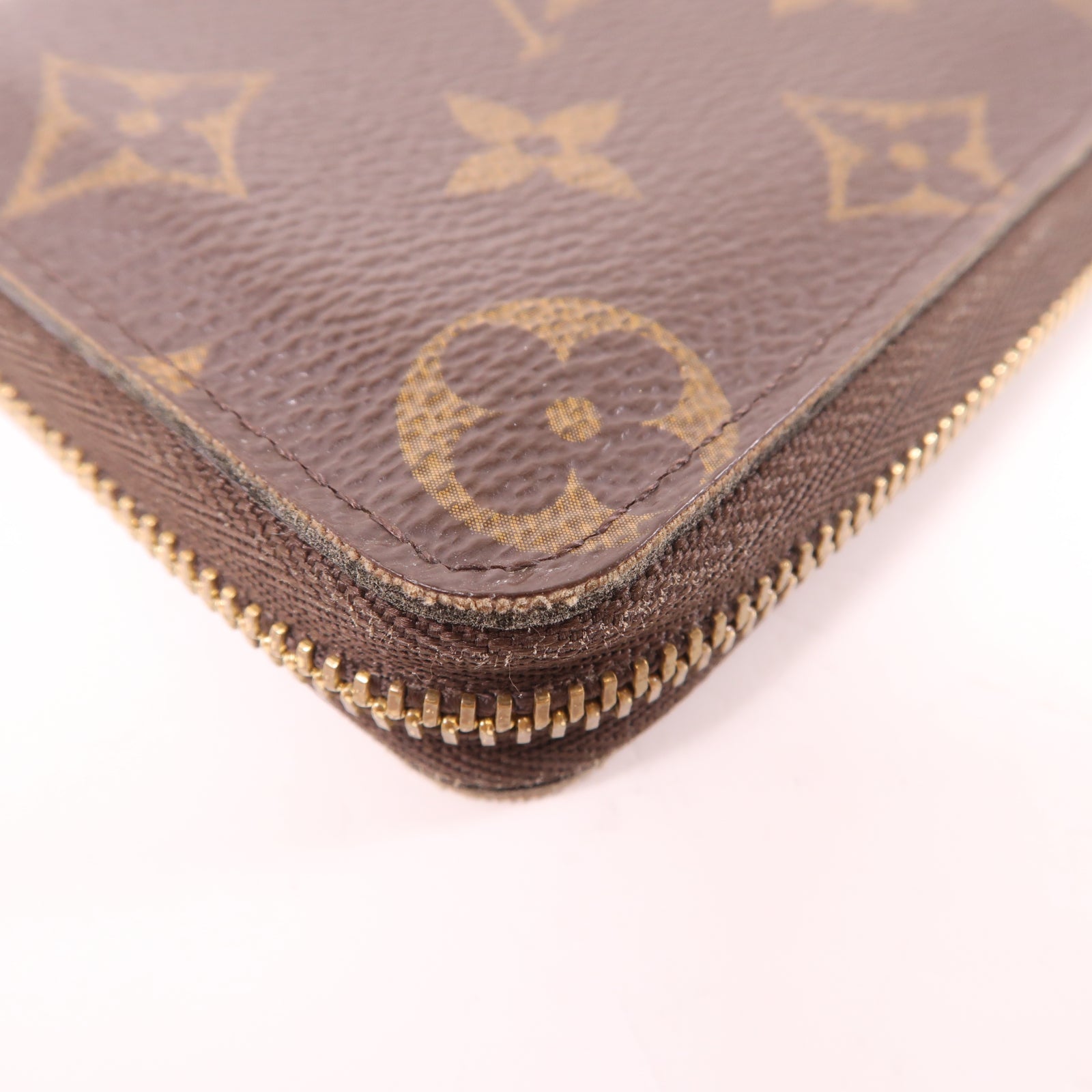 LOUIS VUITTON Monogram Zippy Coin Purse金扣零錢包棕色