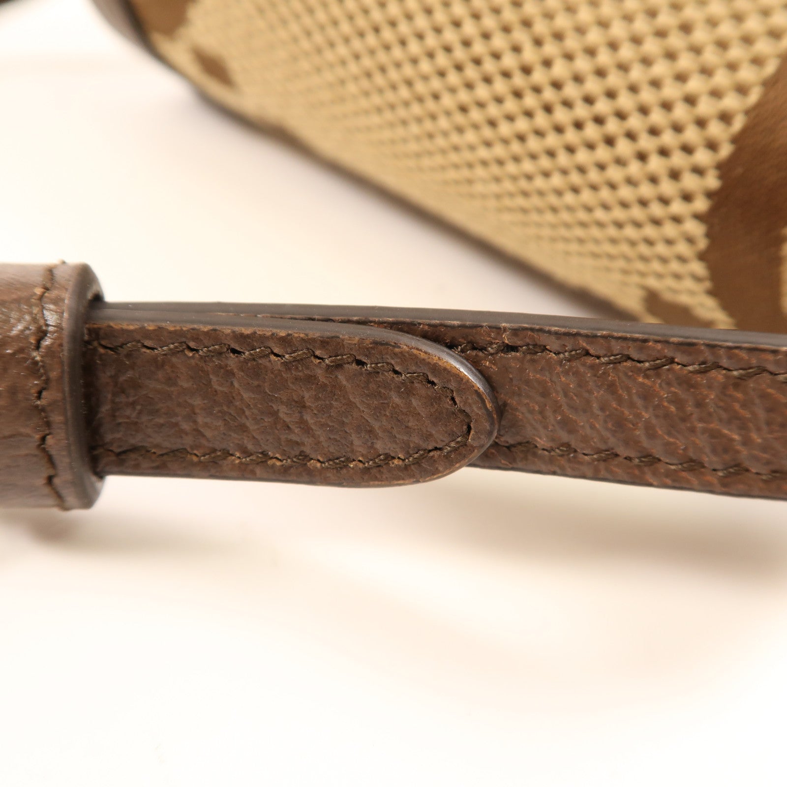 GUCCI GG GHW 1955 Horsebit Jumbo GG Shoulder Bag 625615 Canvas  Brown