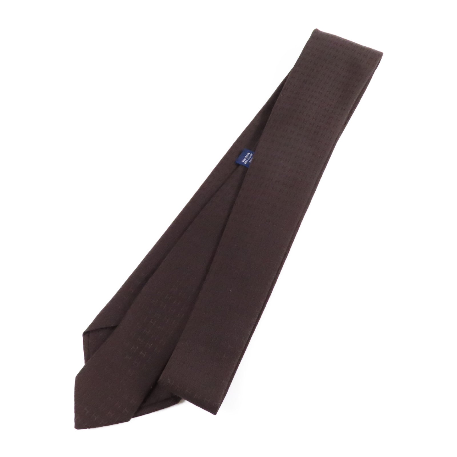 HERMES 絲質Necktie領帶深棕色