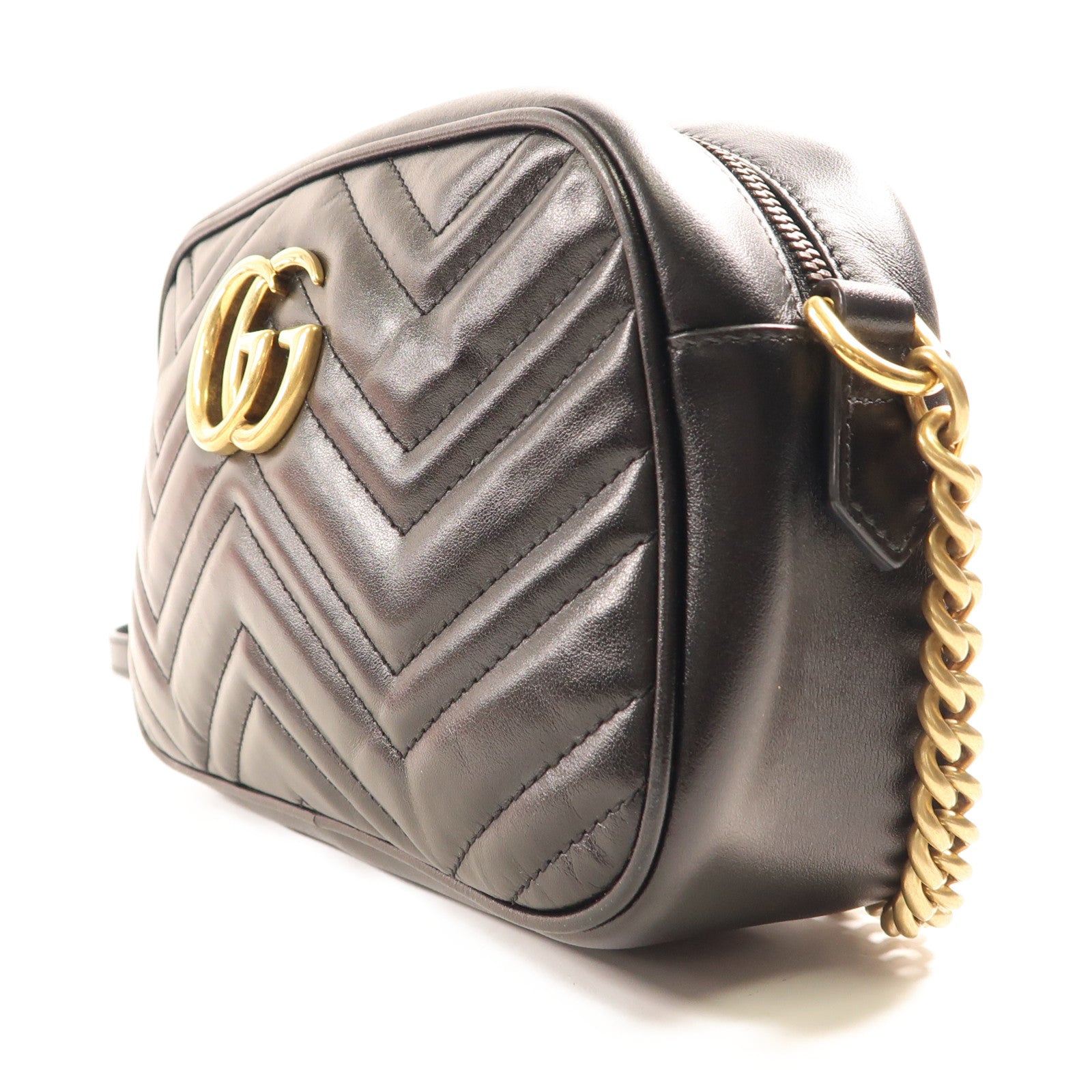 GUCCI 牛皮皮革GG Marmont金扣肩背袋
