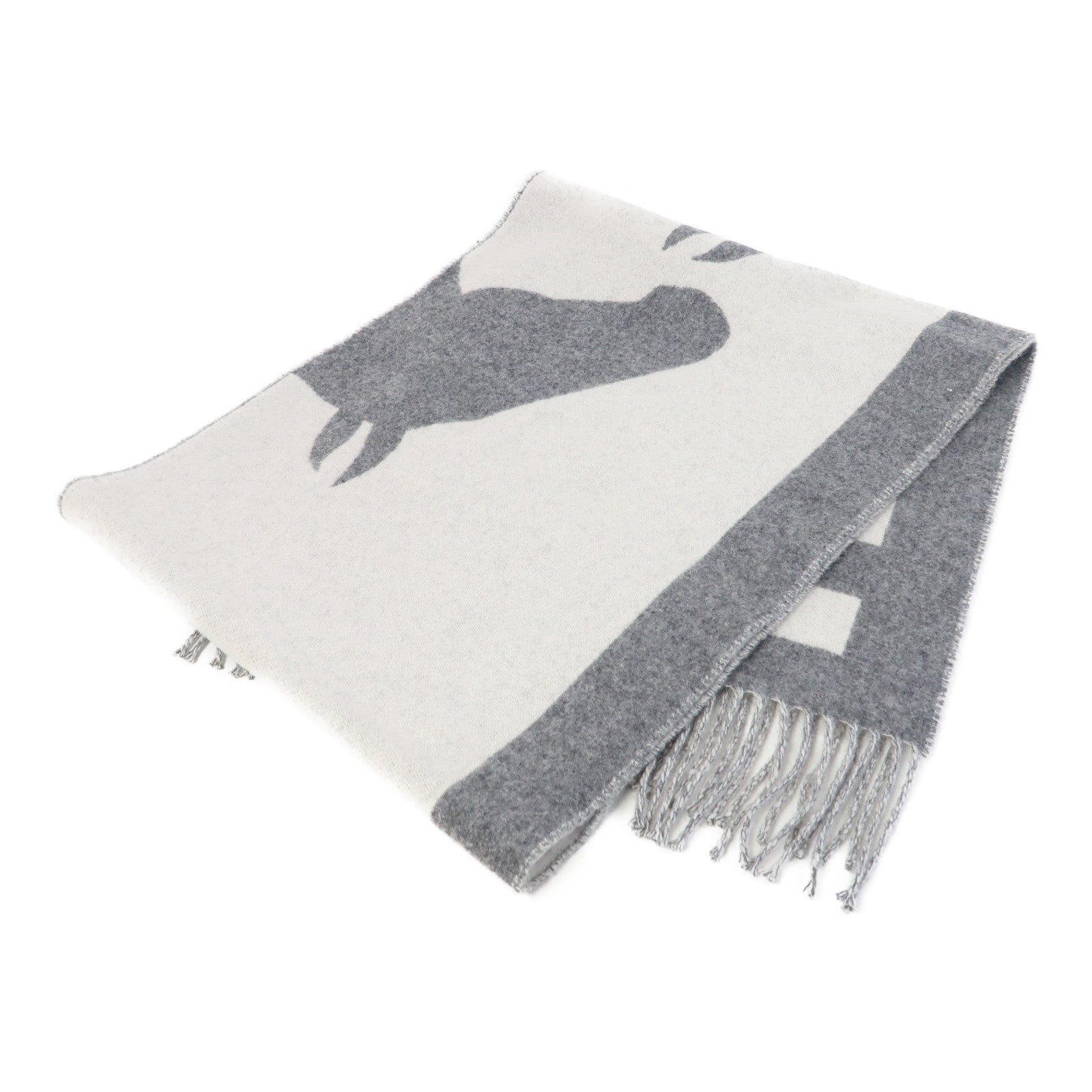 HERMES Cashmere Scarf圍巾灰色