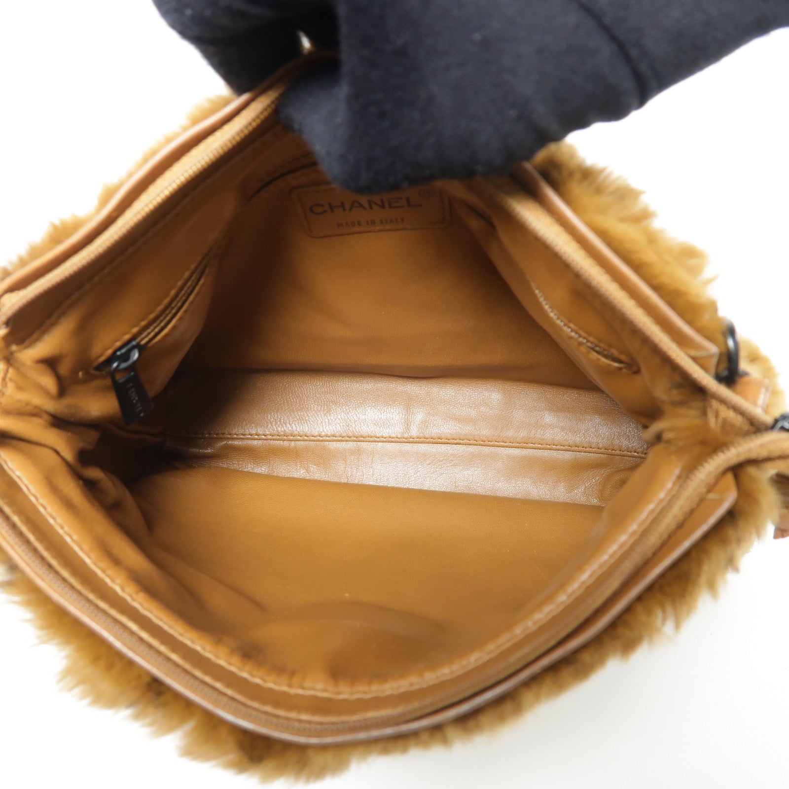 CHANEL 兔毛Vintage Hand Bag鏈帶手挽袋