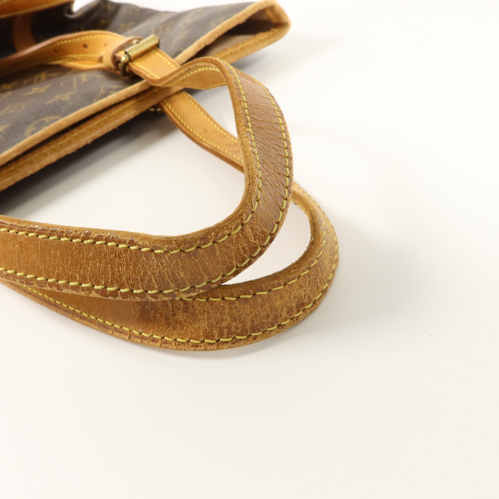 LOUIS VUITTON Monogram Bucket GM金扣手挽袋棕色