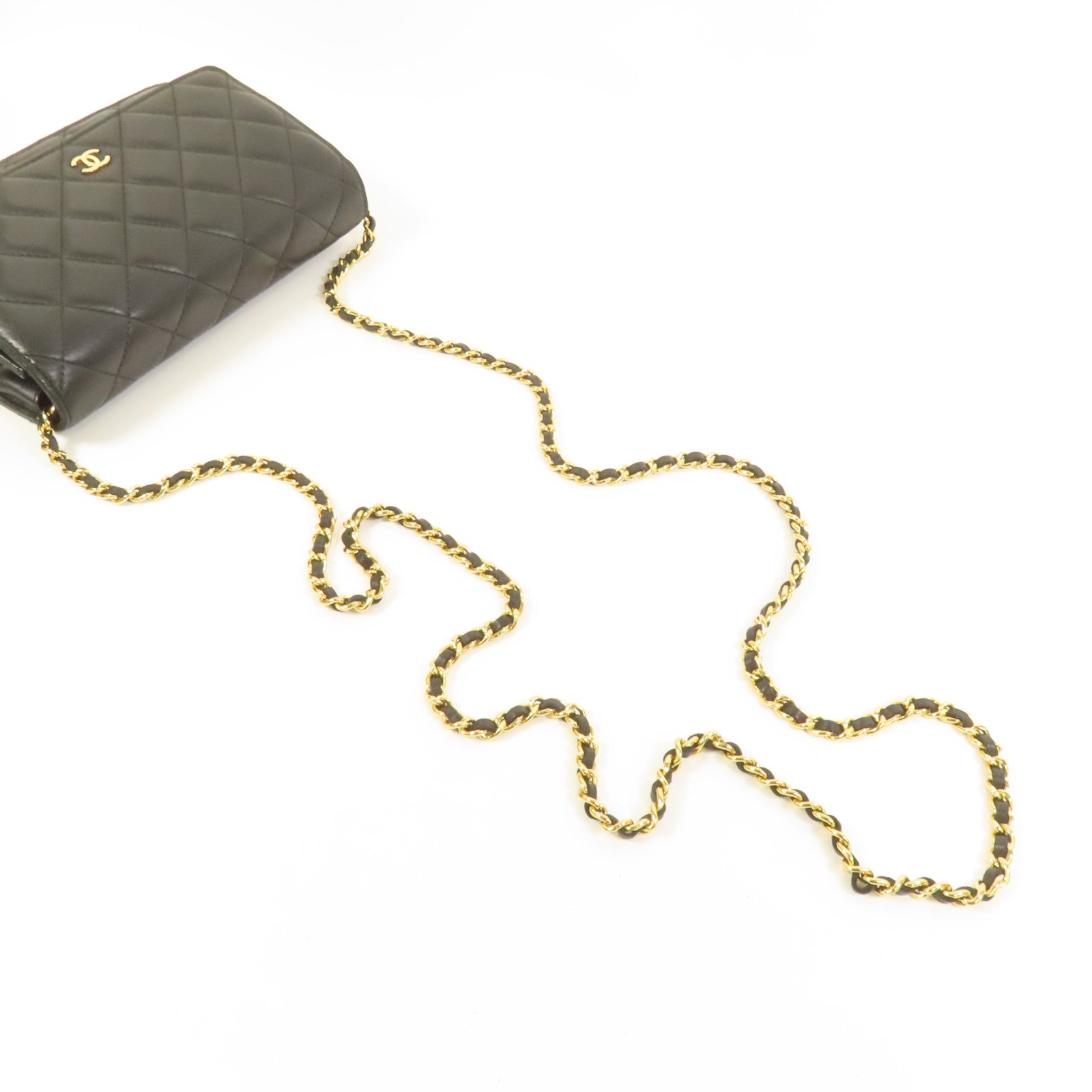 CHANEL 羊皮皮革WOC Wallet On Chain金扣鏈帶肩背袋
