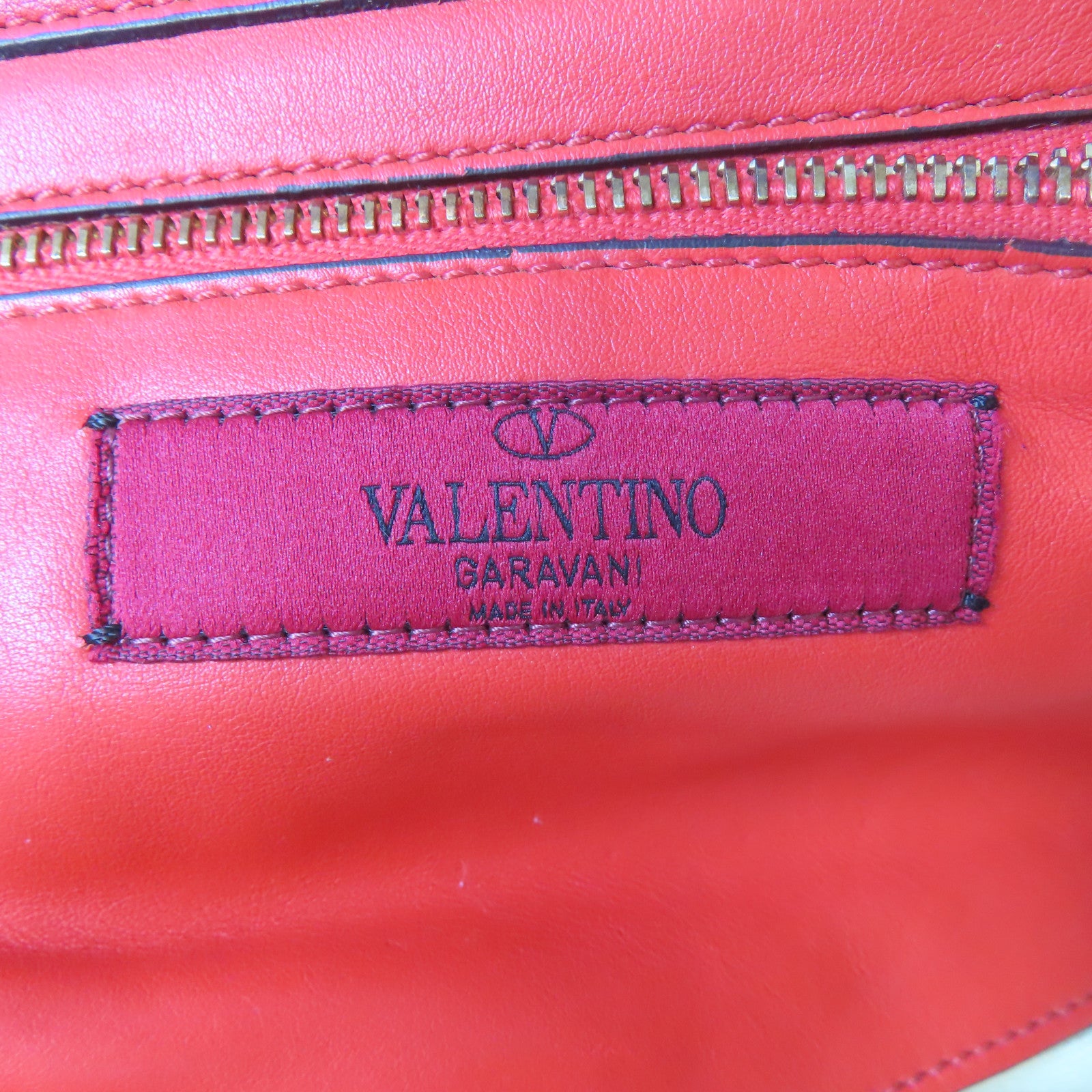 Valentino 牛皮皮革2 Way Shoulder Bag金扣手挽肩背兩用袋紅色