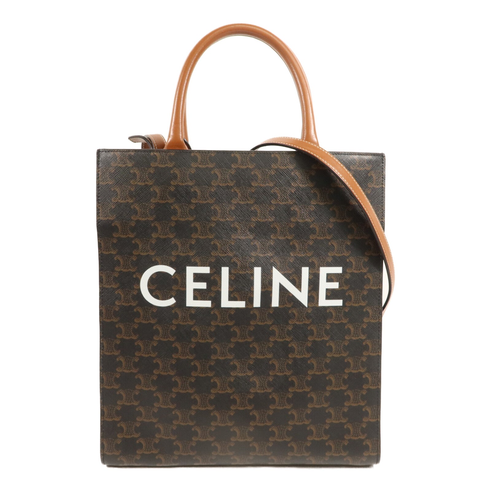 CELINE 塗層帆布Triomphe Cabas Tote Bag手挽肩背兩用袋