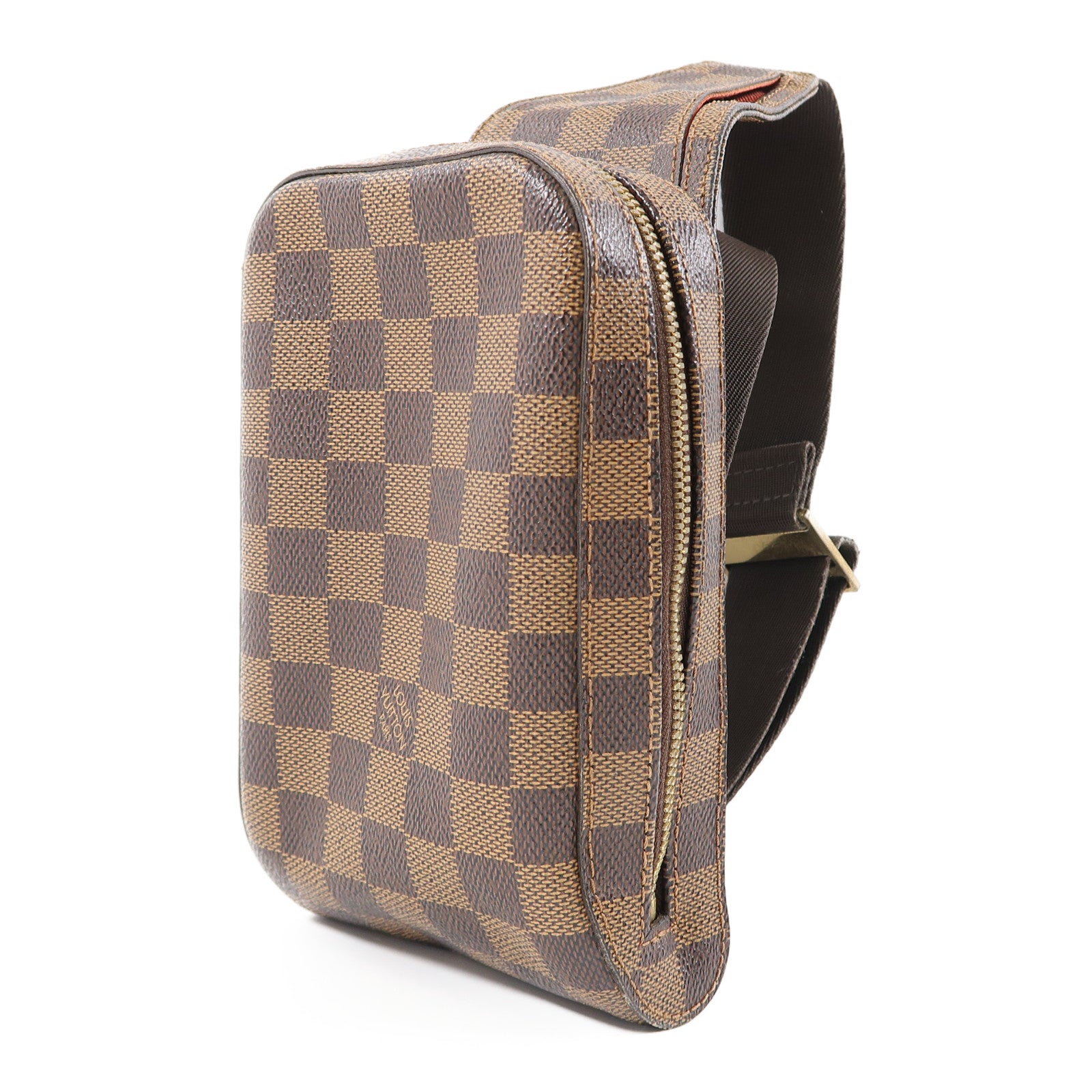 LOUIS VUITTON 【激減優惠】Damier Ebene Geronimos金扣腰包啡色