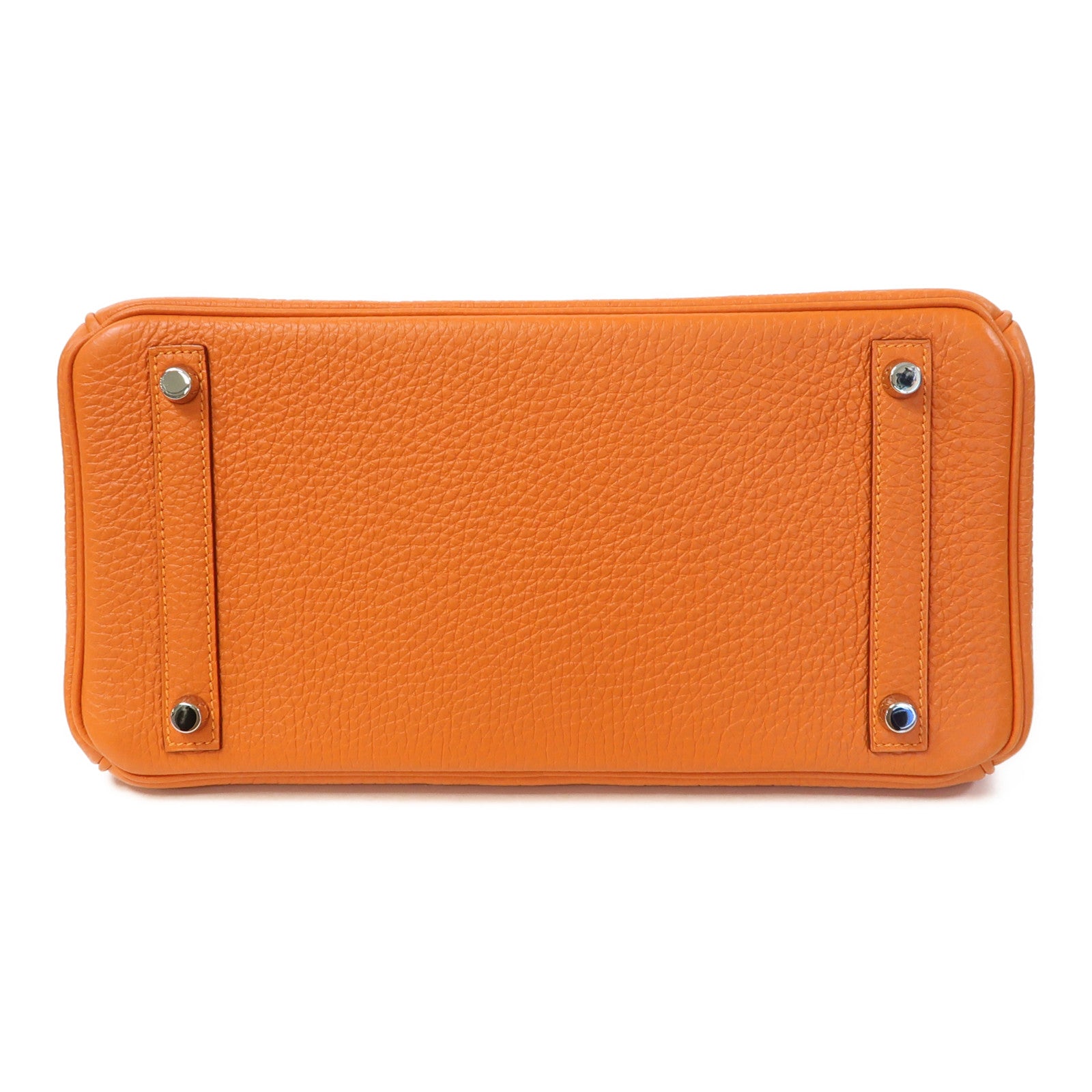 HERMES Togo皮革Birkin 30銀扣手挽袋橙色