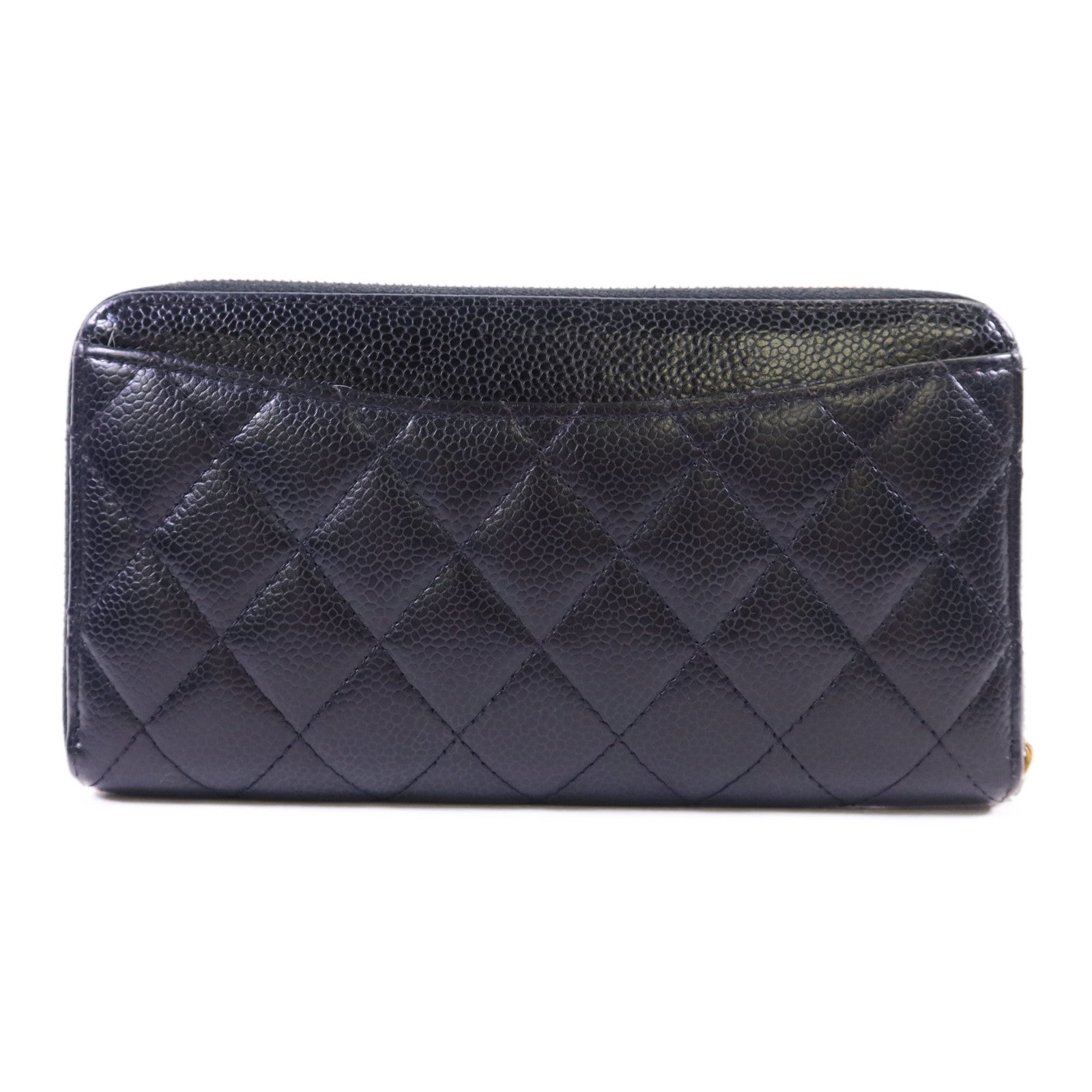 CHANEL 牛皮皮革Zipper Long Round Wallet金扣長錢包