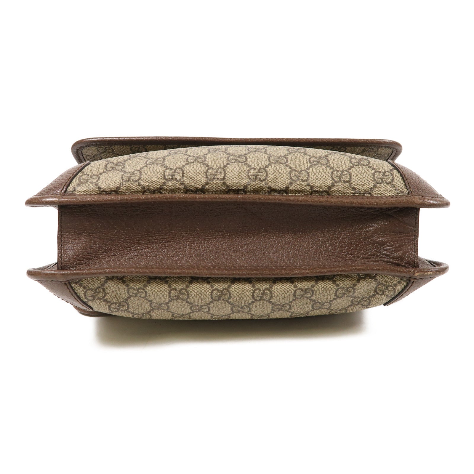 GUCCI GG GHW Shoulder Bag Painted Canvas Brown