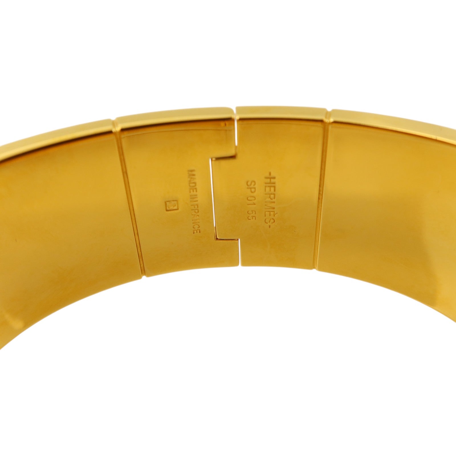 HERMES 金屬/琺瑯Charniere Wide Bangle金扣手鐲