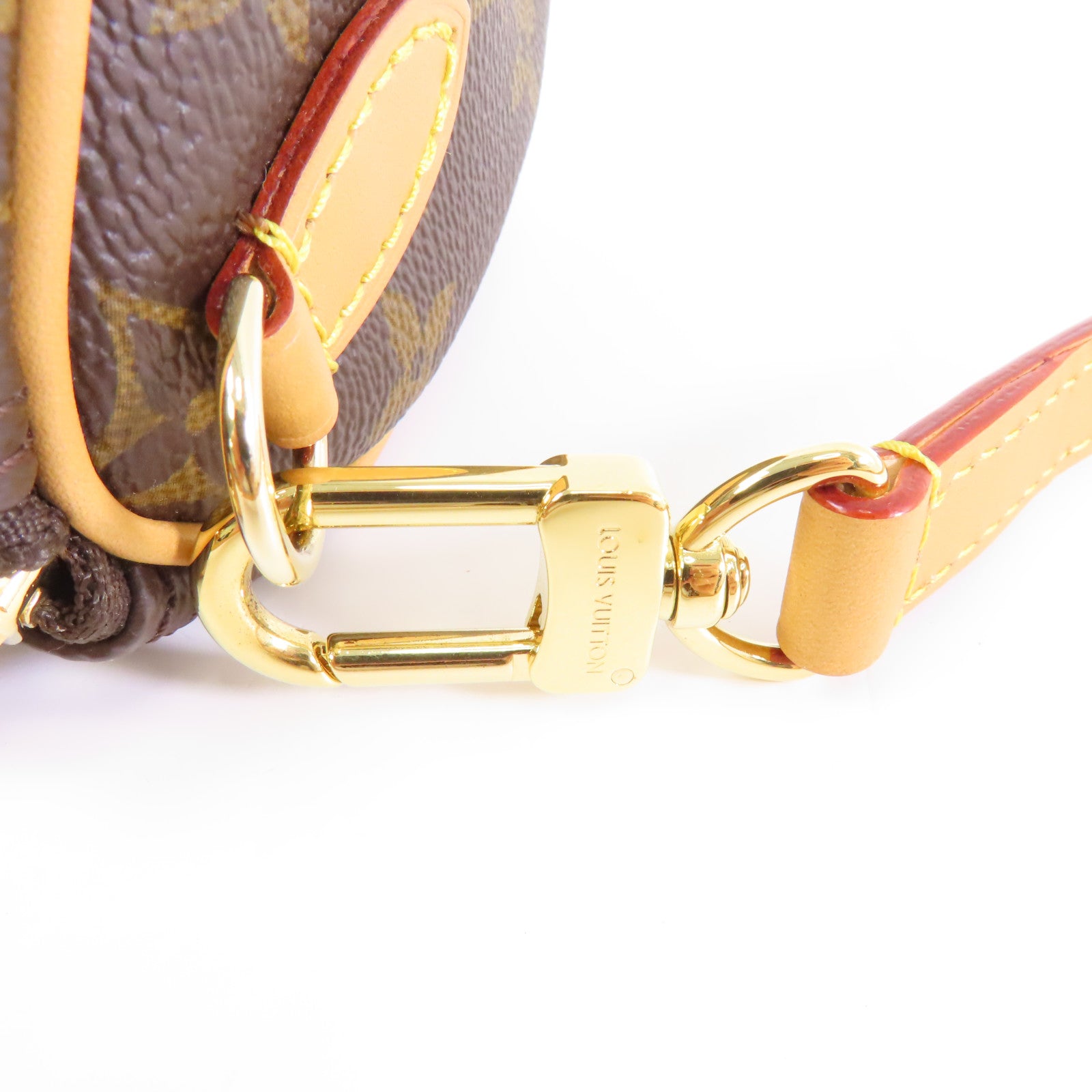 LOUIS VUITTON Monogram Nano Speedy金扣手挽肩背兩用袋啡色