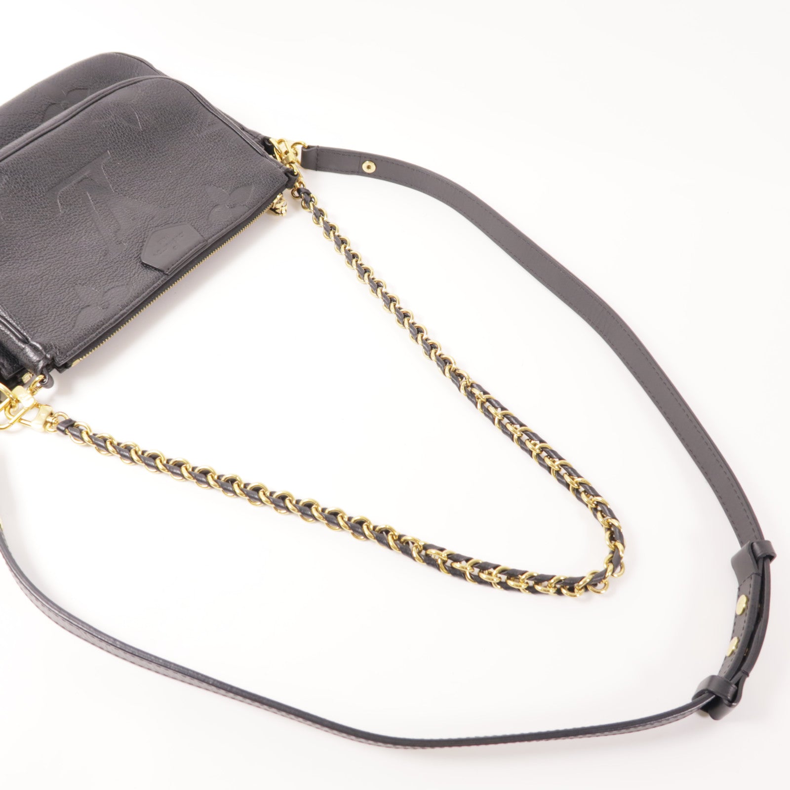 LOUIS VUITTON Monogram Empreinte Multi Pochette Accessoires金扣手挽肩背兩用袋