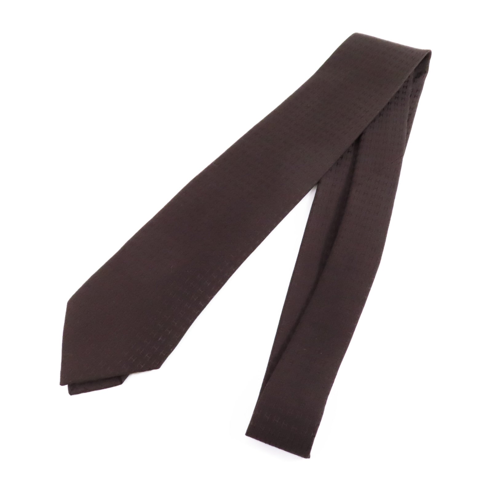 HERMES 絲質Necktie領帶深棕色