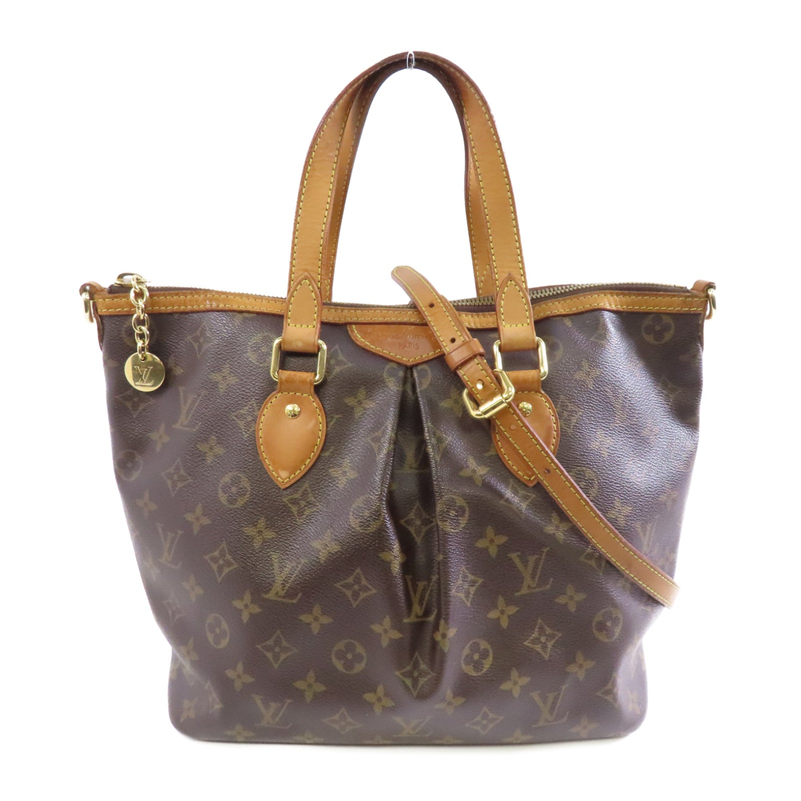 LOUIS VUITTON 【激減優惠】Monogram Palermo PM金扣手挽肩背兩用袋棕色