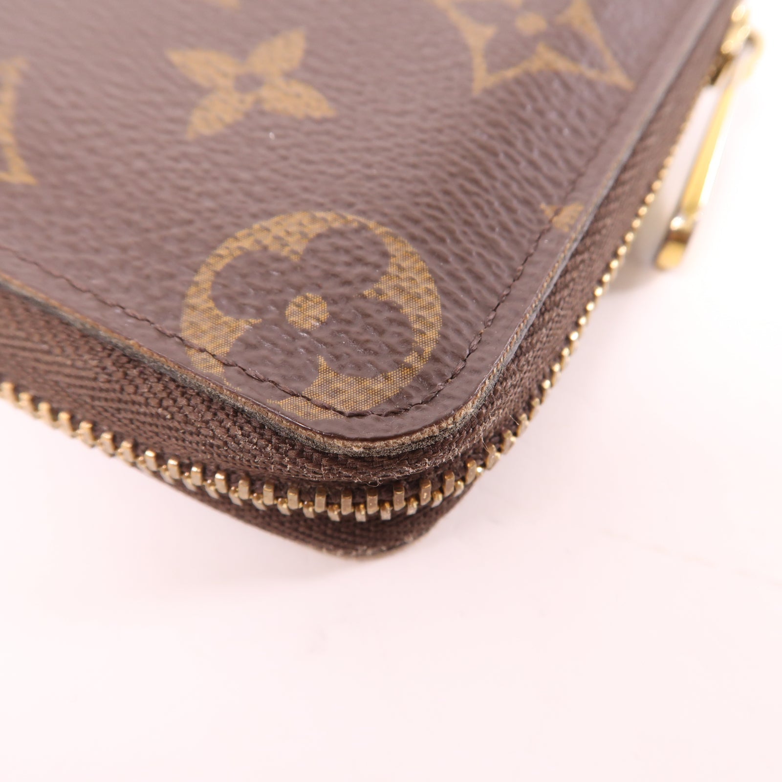 LOUIS VUITTON Monogram Zippy Coin Purse金扣零錢包棕色