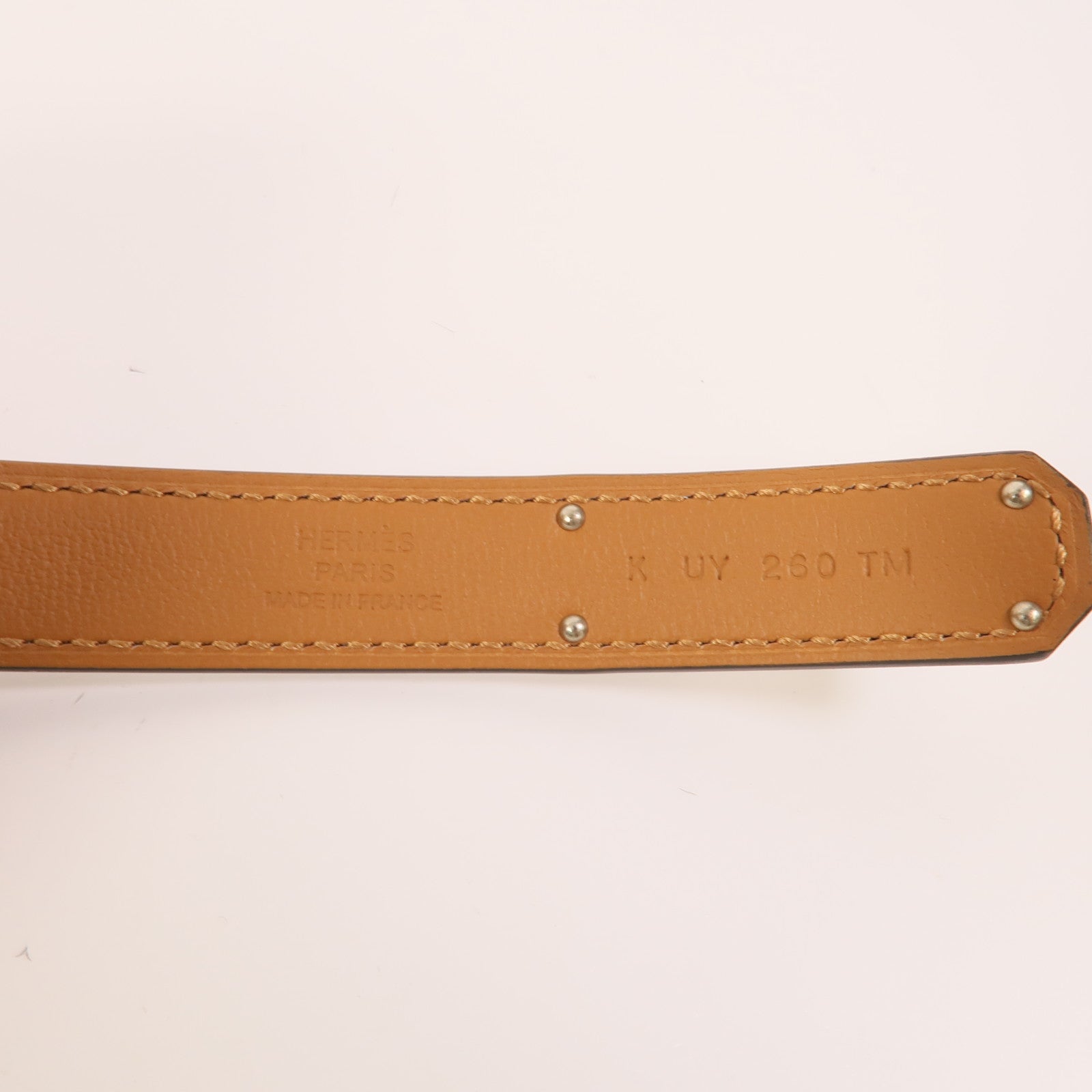 HERMES Epsom皮革Kelly 18 Belt皮帶White
