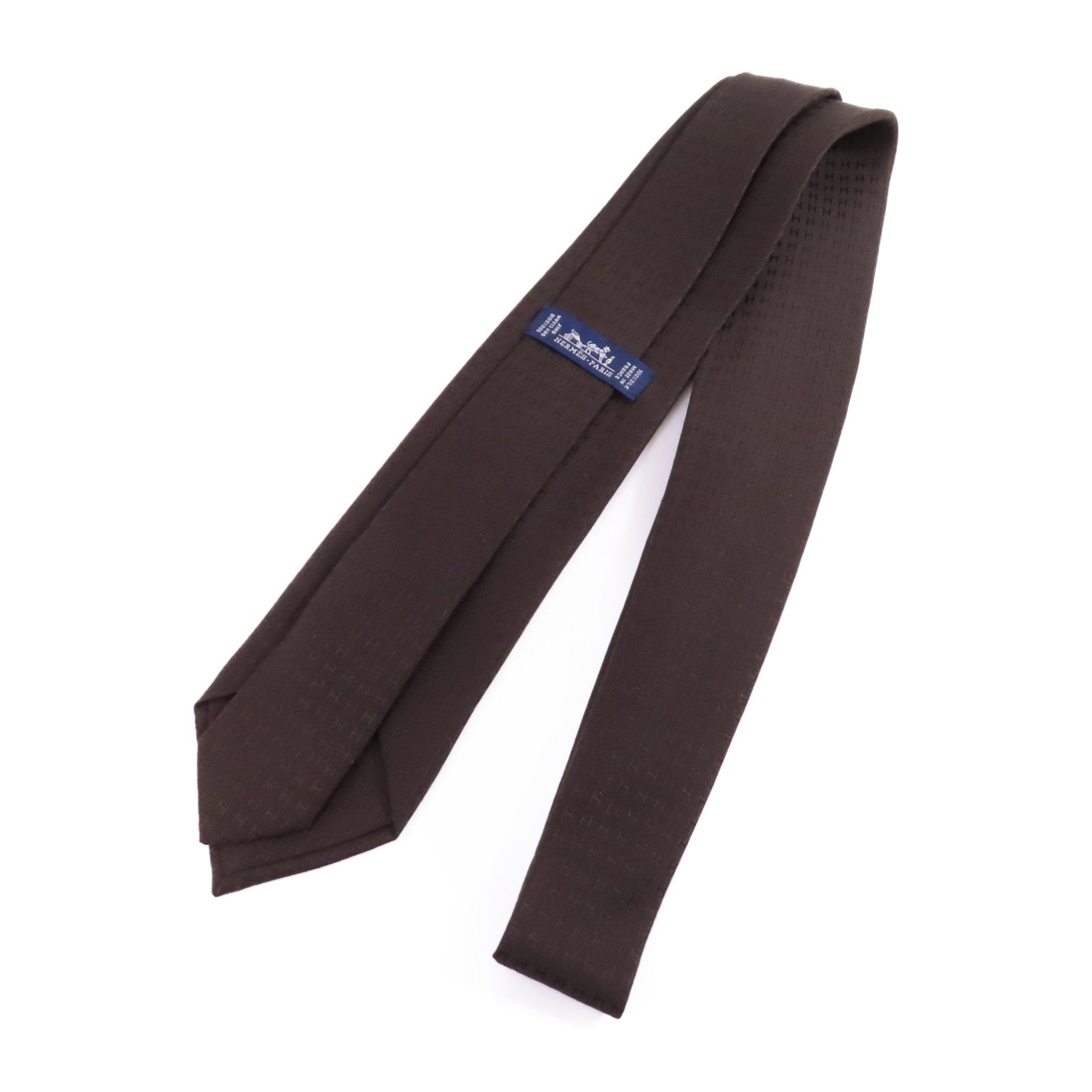 HERMES 絲質Necktie領帶深棕色