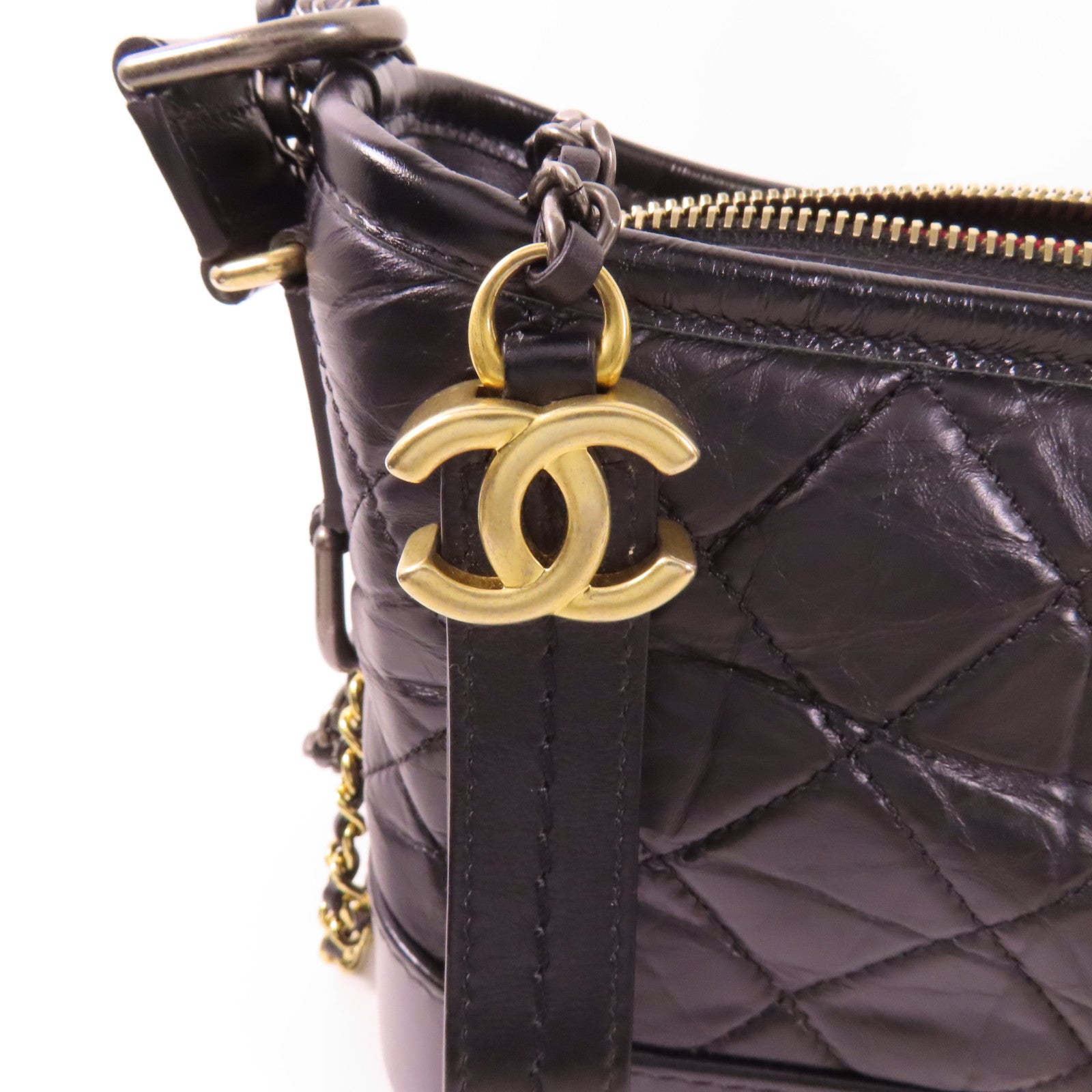 CHANEL 牛皮皮革Gabrielle鏈帶肩背袋