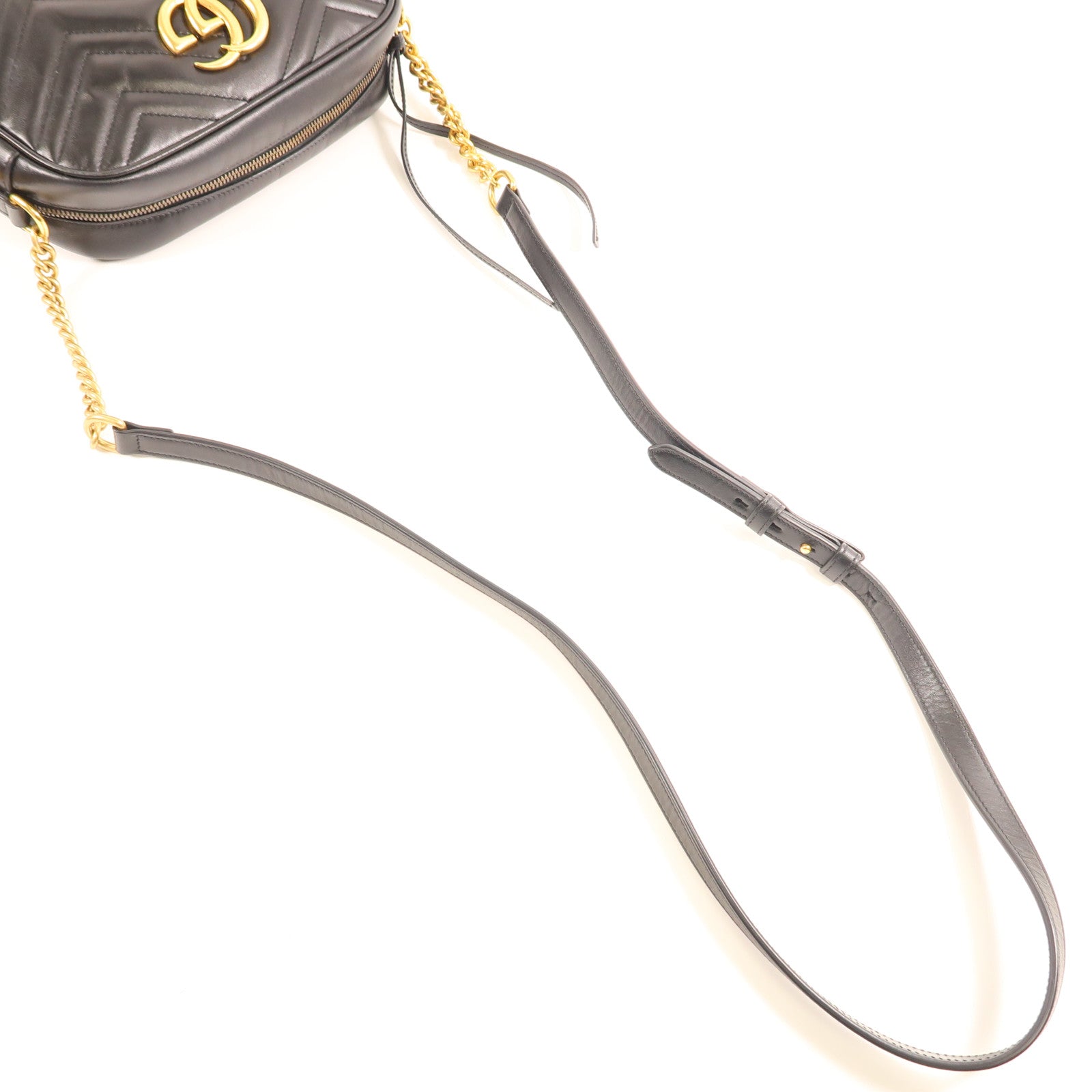 GUCCI 牛皮皮革GG Marmont金扣肩背袋