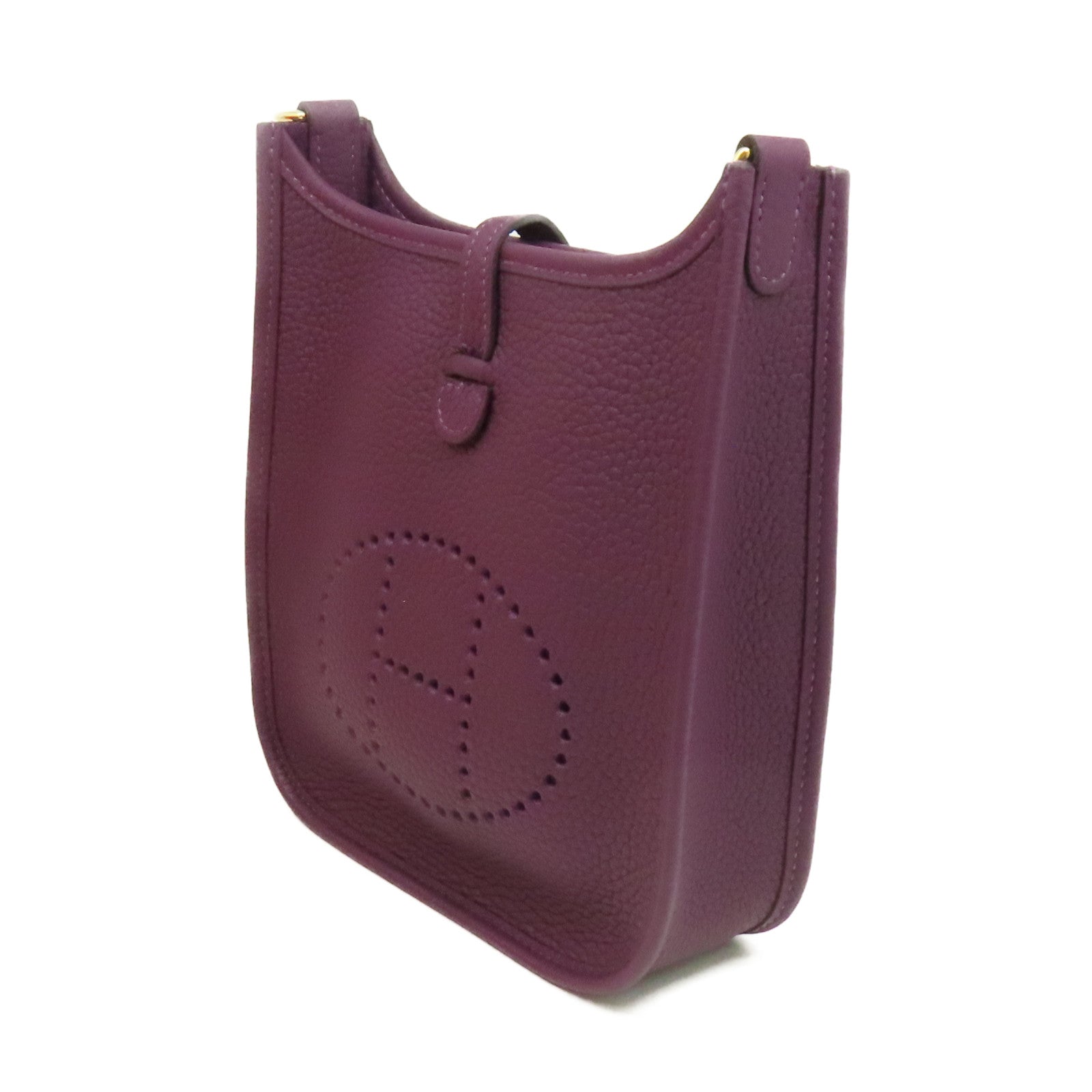 HERMES 【激減優惠】Clemence皮革Evelyne TPM Shoulder Bag金扣肩背袋Cassis/Rouge Grenat/黑加侖子色/石榴紅