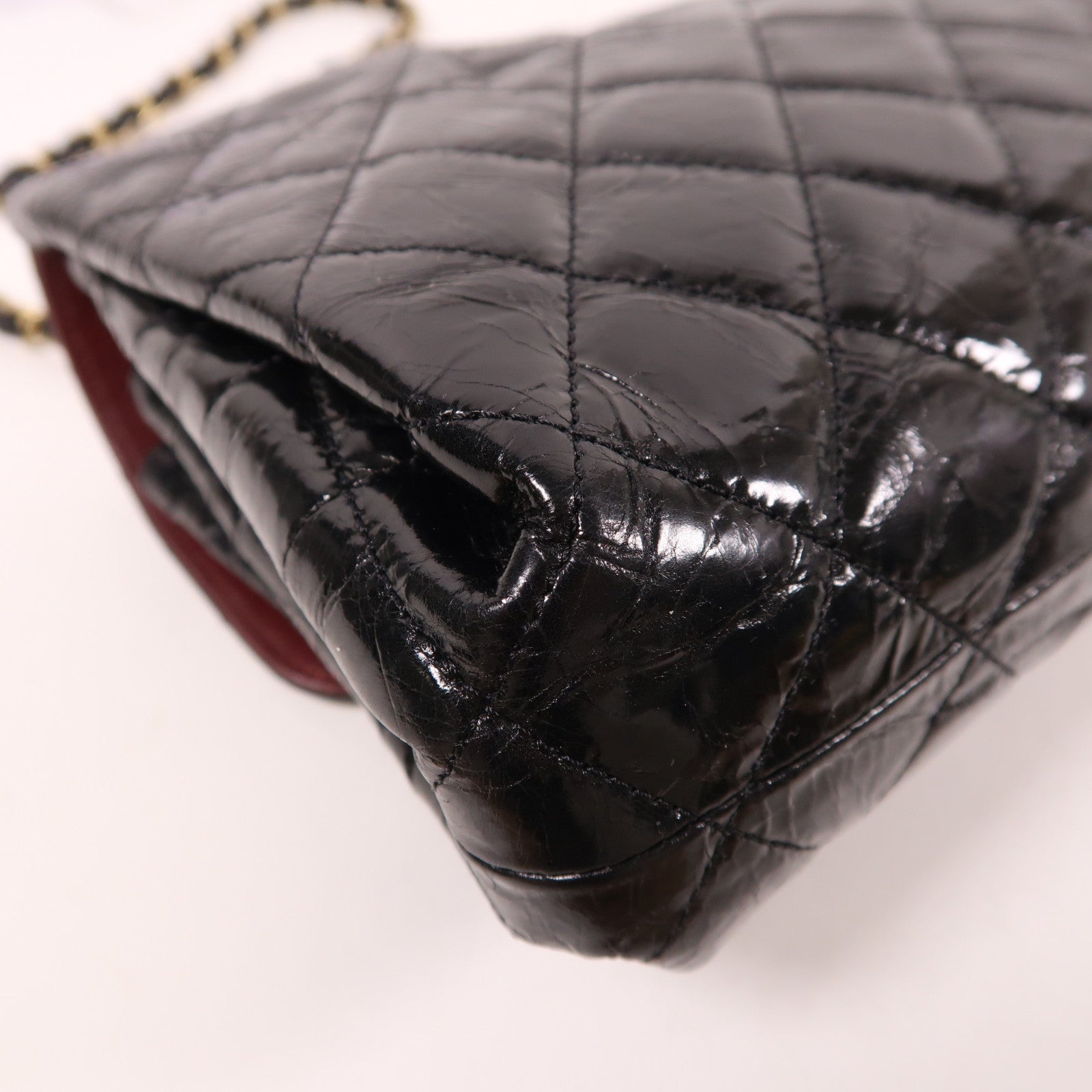 CHANEL 牛皮皮革Chain Shoulder金扣鏈帶肩背袋