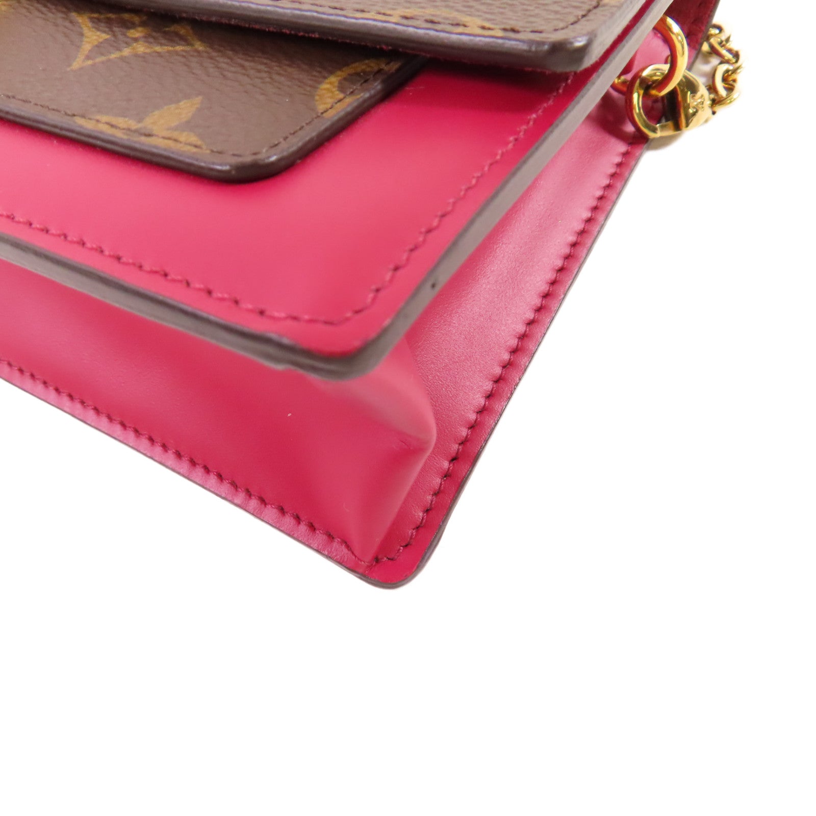 LOUIS VUITTON Monogram Flore Chai Shoulder Bag金扣肩背袋啡色/酒紅色