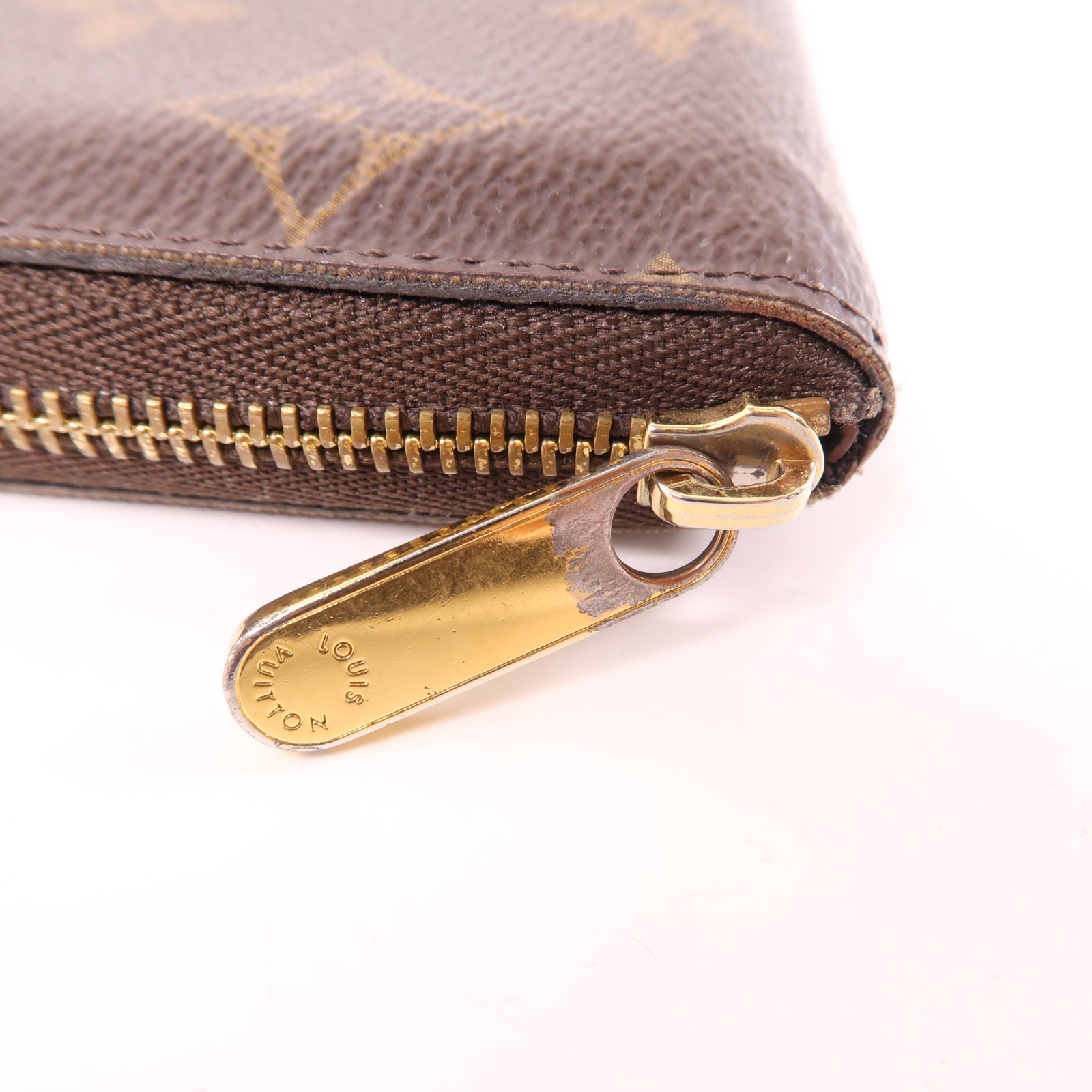 LOUIS VUITTON Monogram Zippy Coin Purse金扣零錢包棕色
