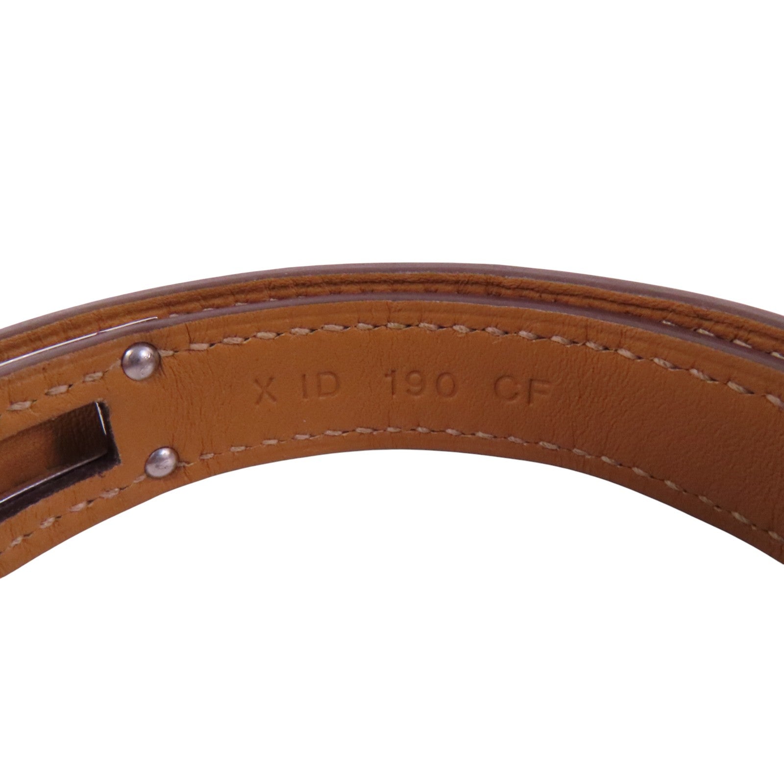 HERMES 鱷魚皮革Kelly Bracelet銀扣手鏈