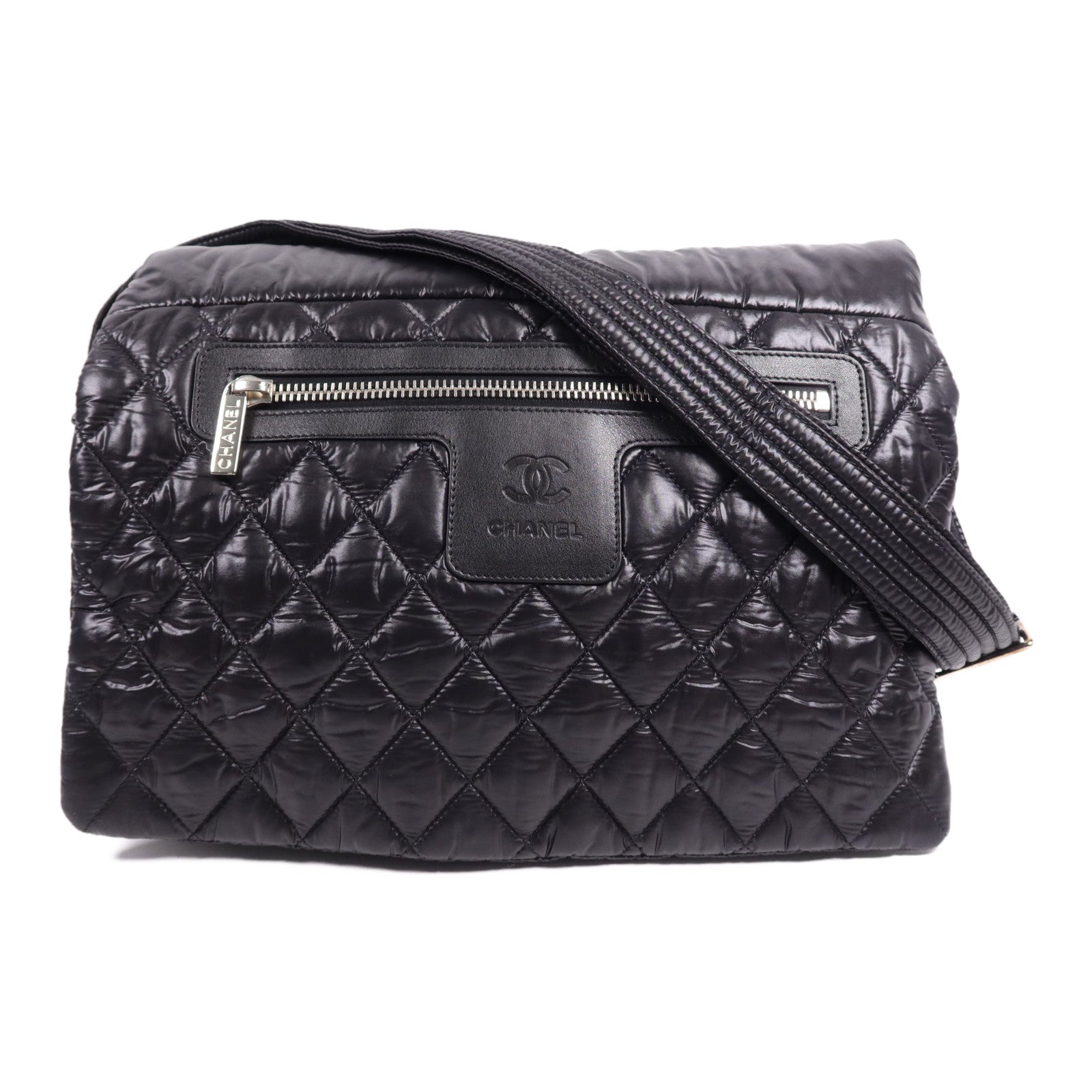 CHANEL 尼龍Coco Cocoon Messenger銀扣肩背袋