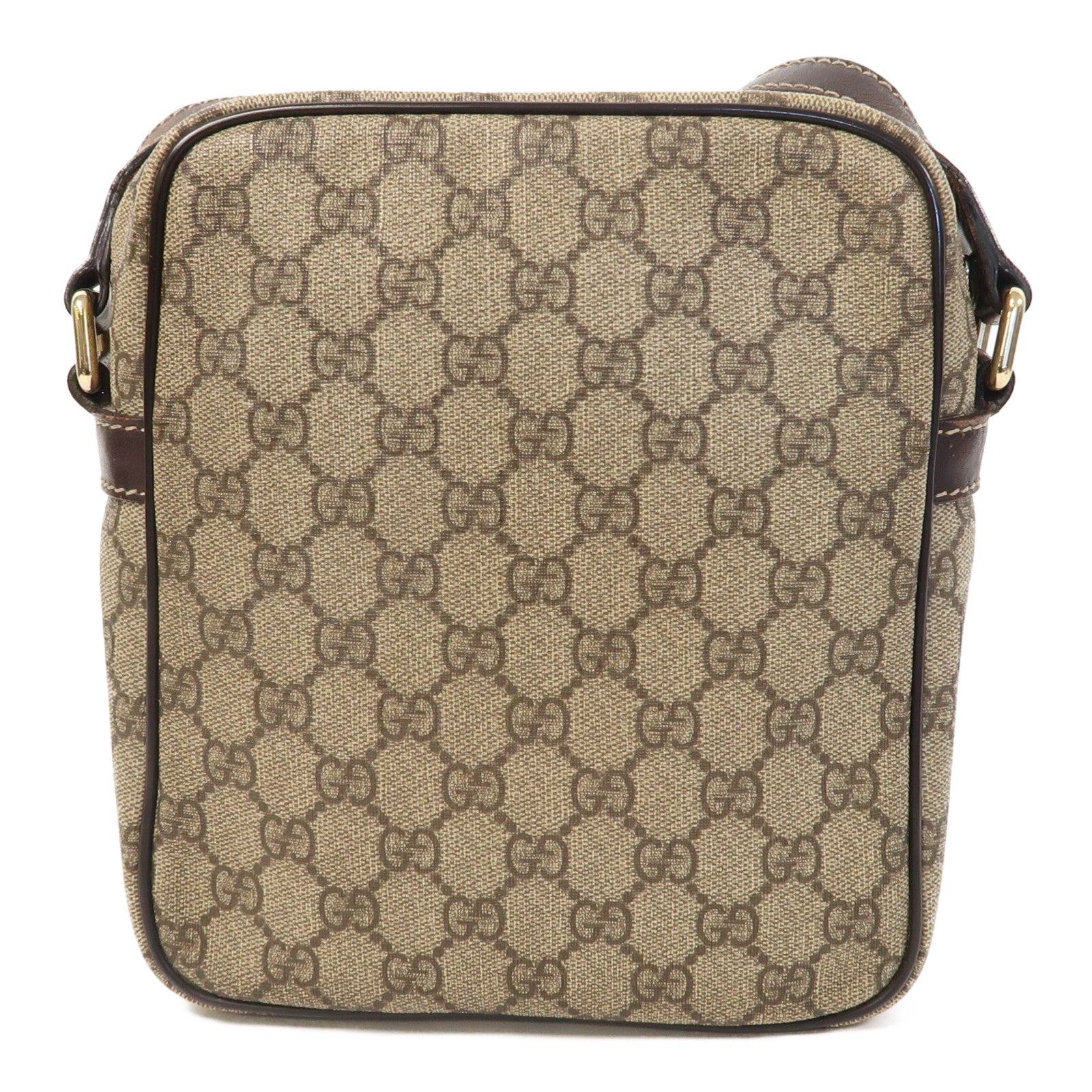 GUCCI 【激減優惠】塗層帆布Shoulder Bag金扣啡色