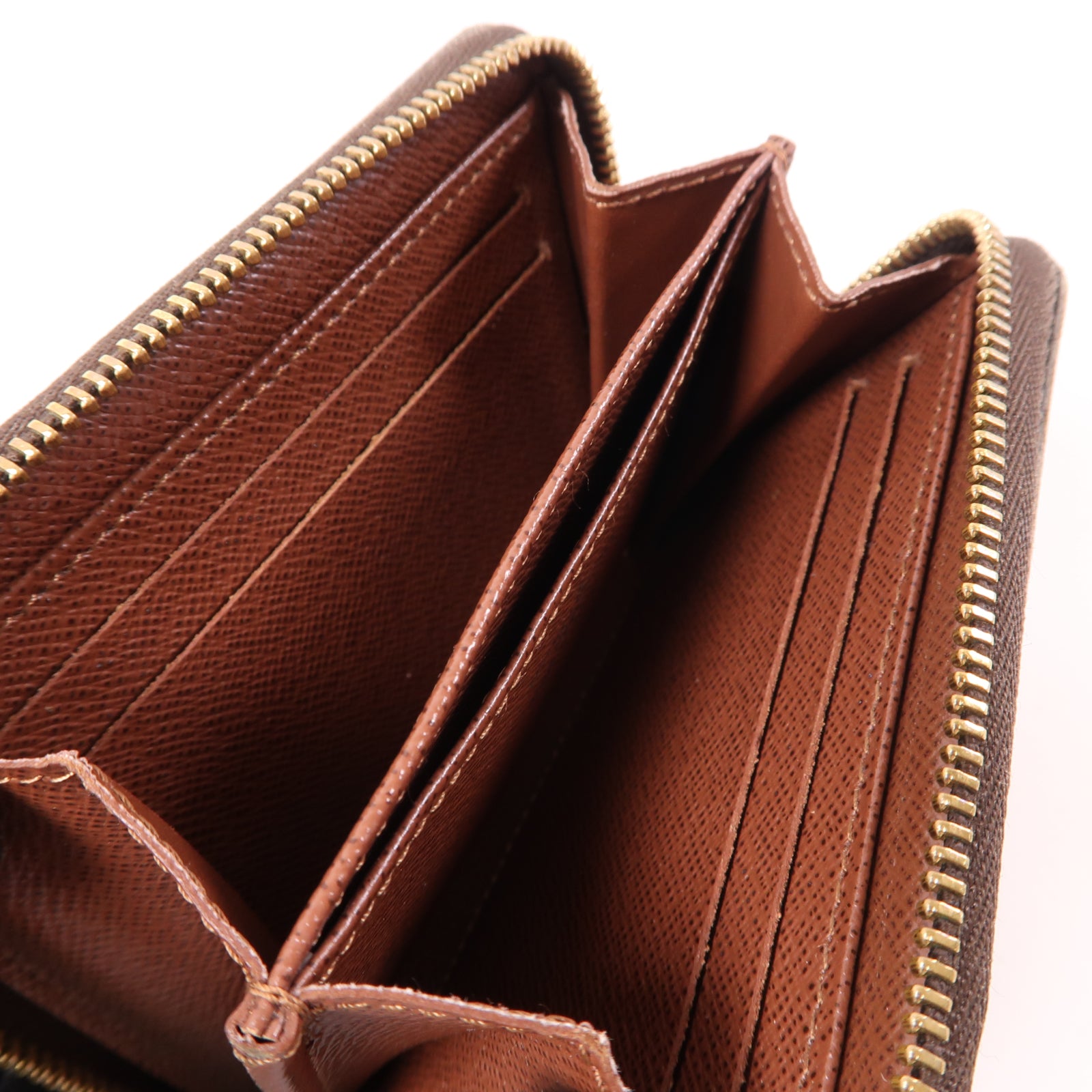 LOUIS VUITTON Monogram Zippy Coin Purse金扣零錢包棕色
