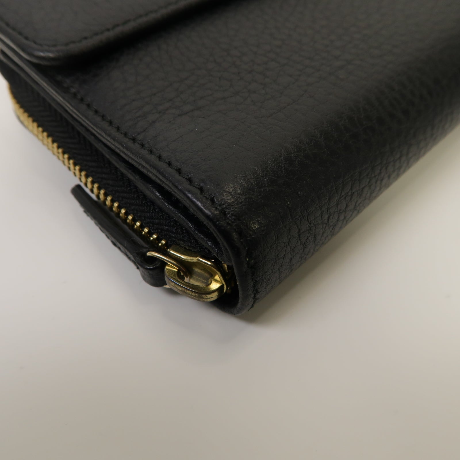 GUCCI 【激減優惠】牛皮皮革Long Wallet金扣長錢包黑色