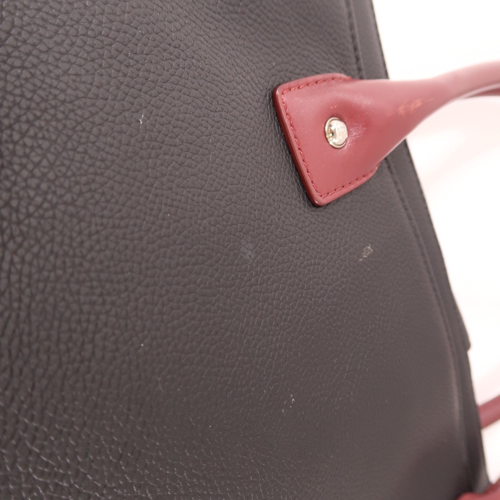 CHANEL CC SHW 2 Way Shoulder Bag Handbag Calfskin Black Red