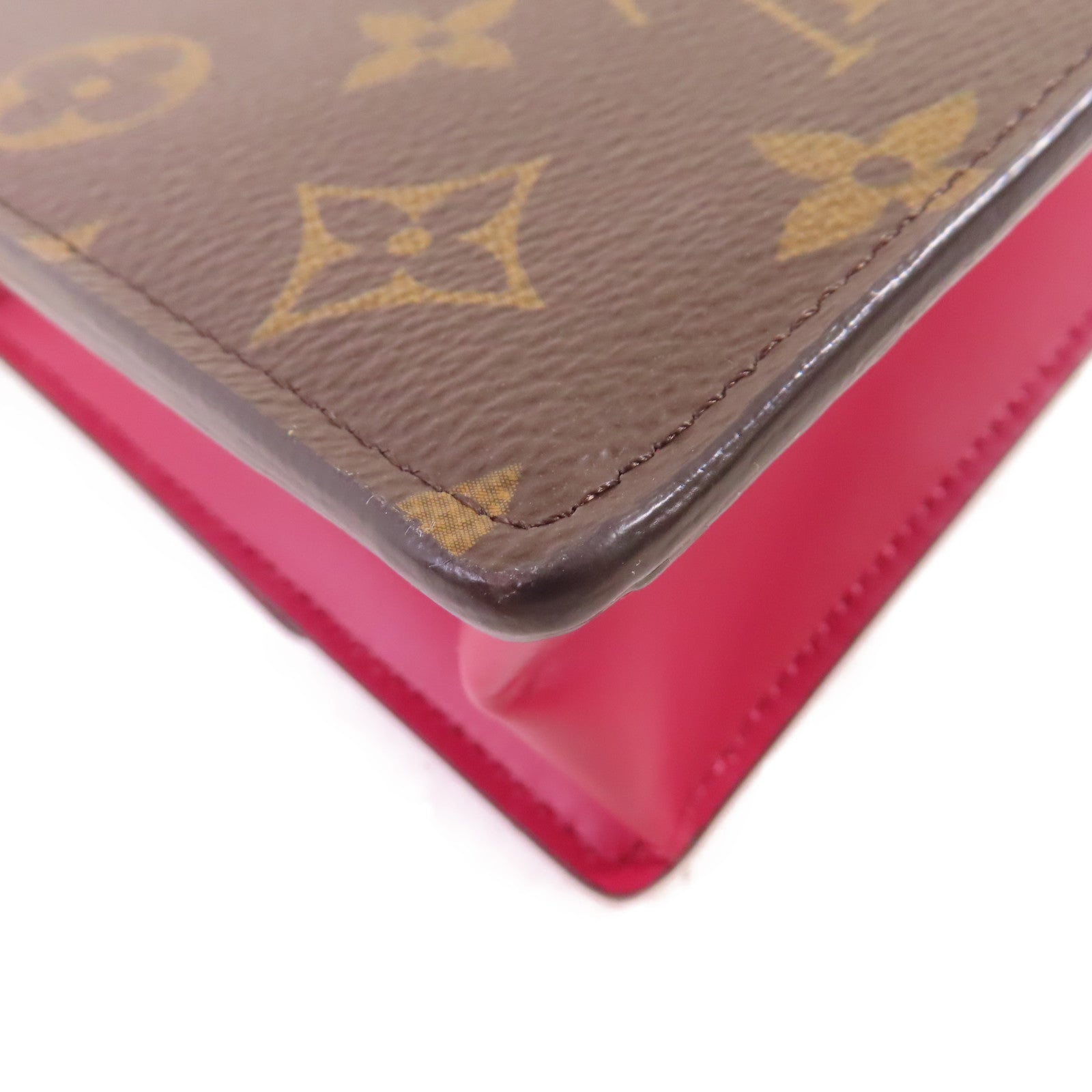 LOUIS VUITTON Monogram Flore Chai Shoulder Bag金扣肩背袋啡色/酒紅色