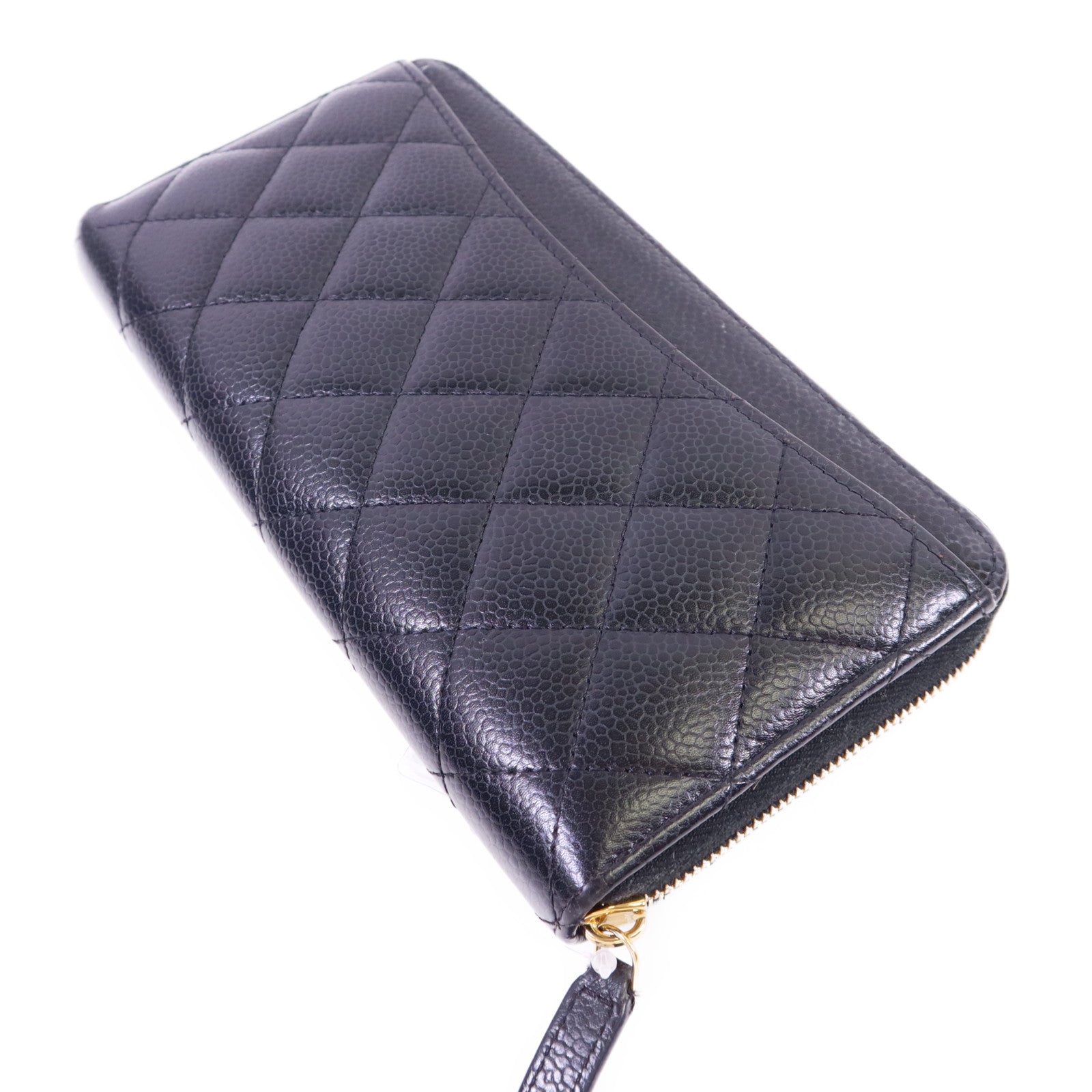 CHANEL 牛皮皮革Zipper Long Round Wallet金扣長錢包