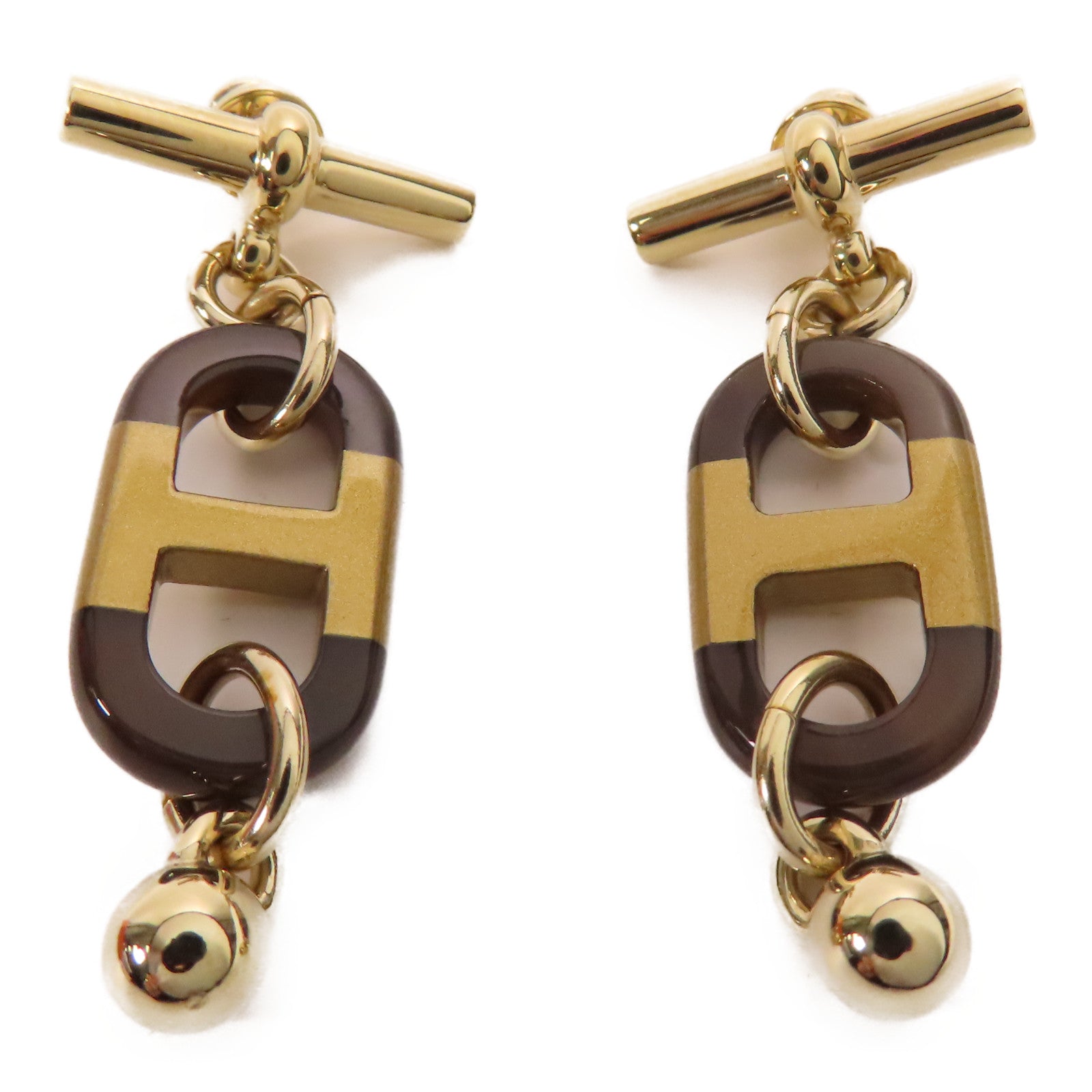 HERMES 金屬/水牛角Sur Mer Earrings耳環