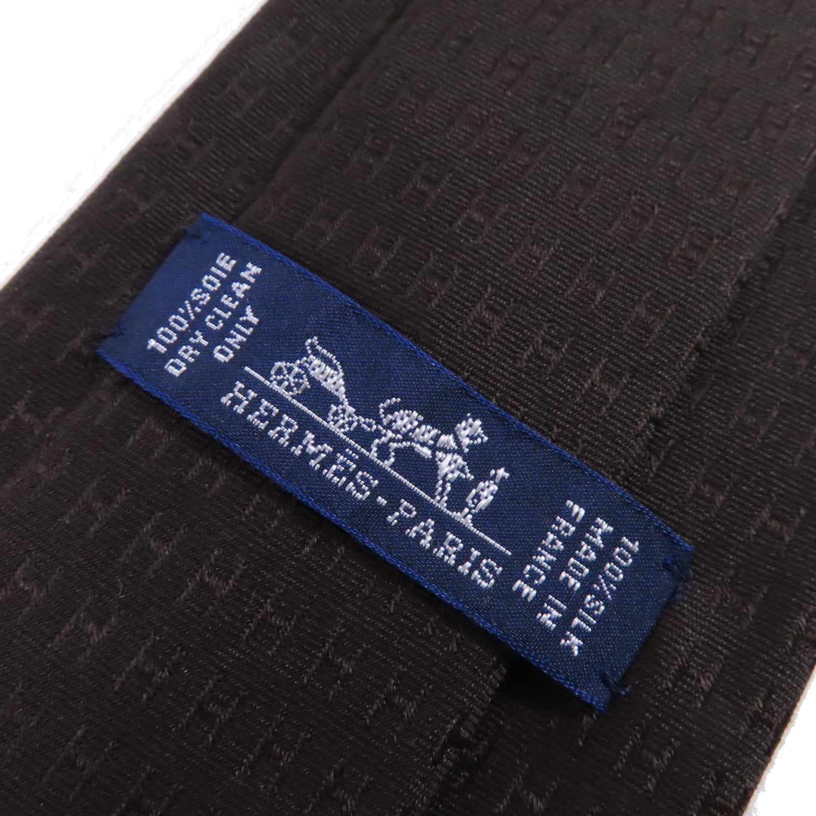 HERMES 絲質Necktie領帶深棕色