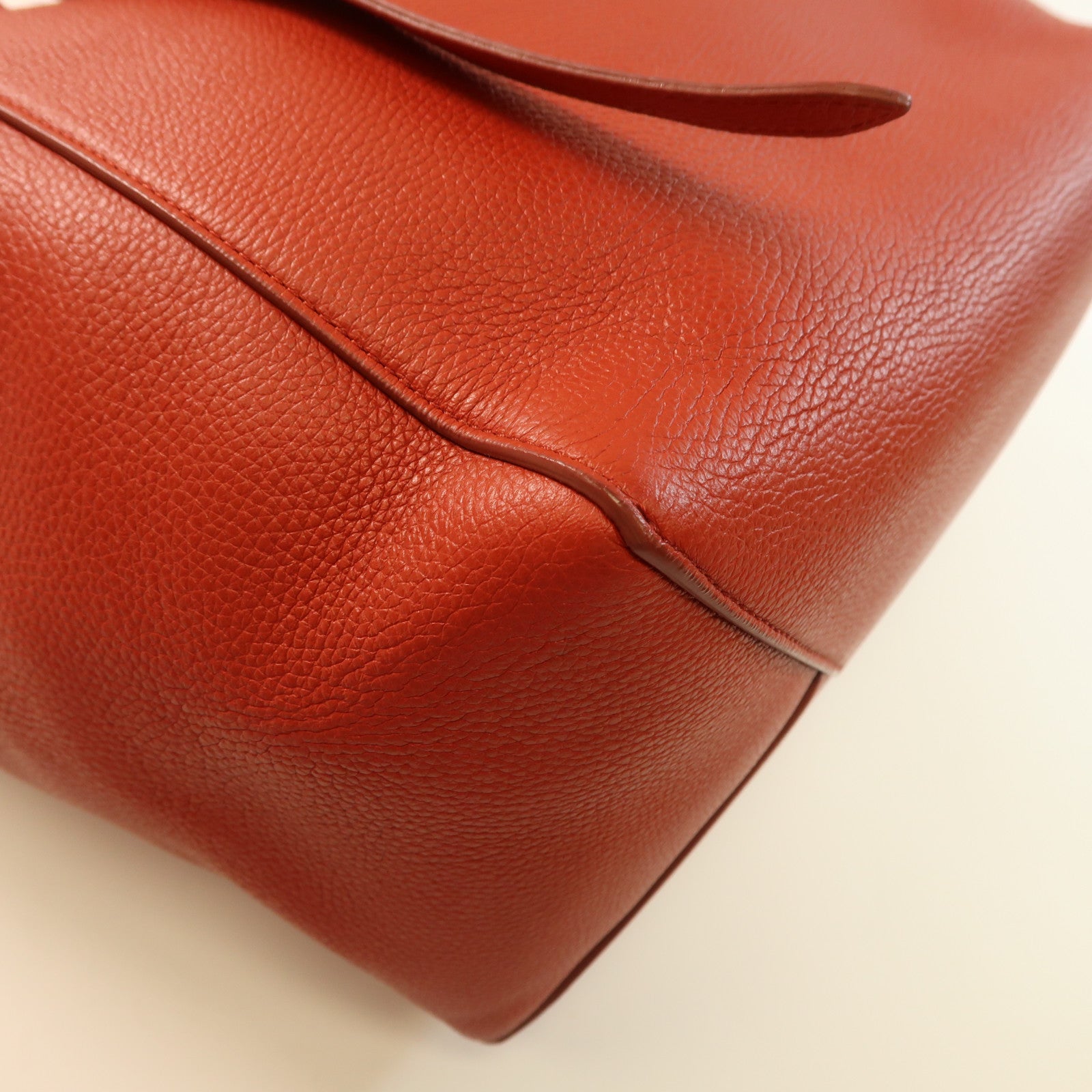 CELINE 牛皮皮革Tote Bag金扣手挽袋紅色