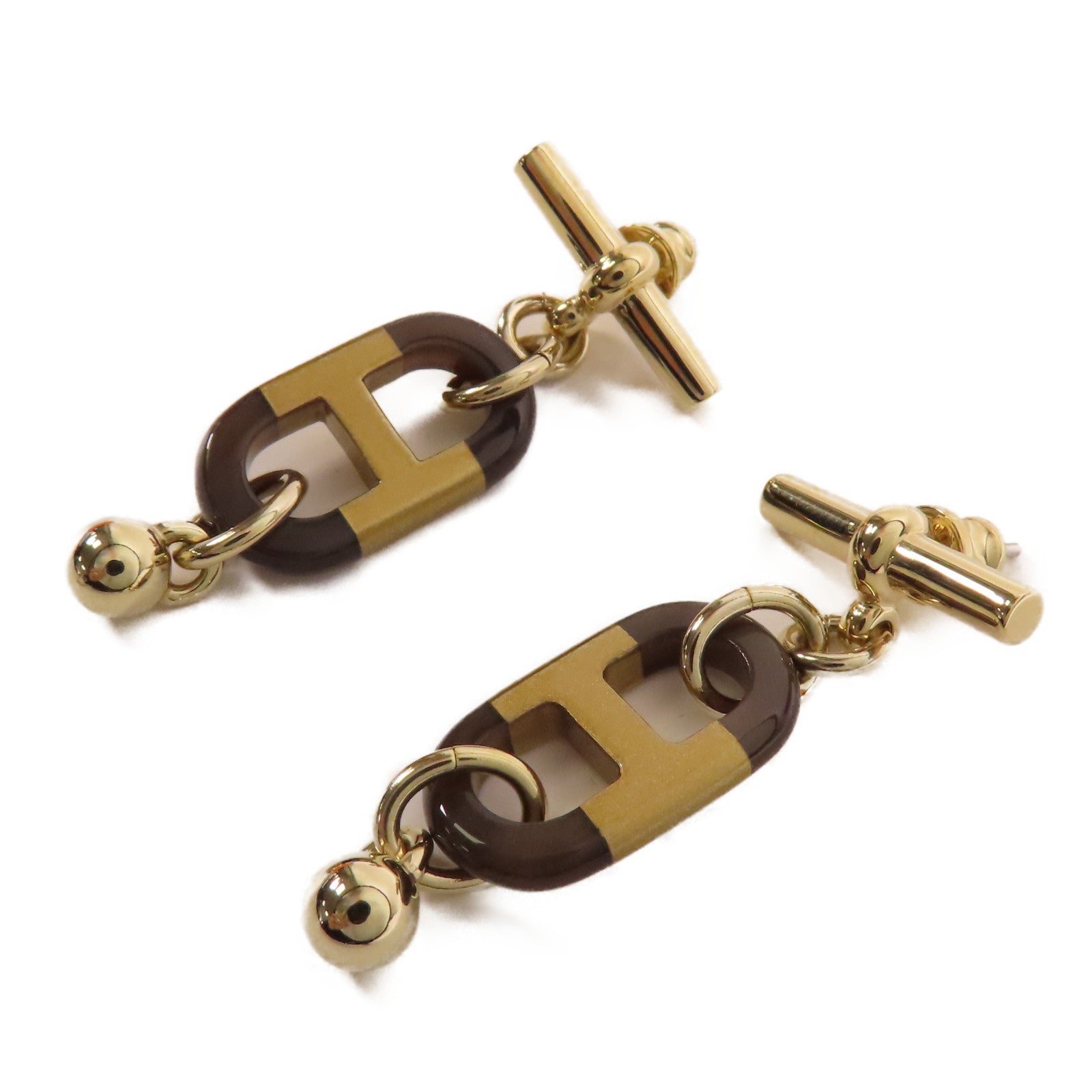 HERMES 金屬/水牛角Sur Mer Earrings耳環