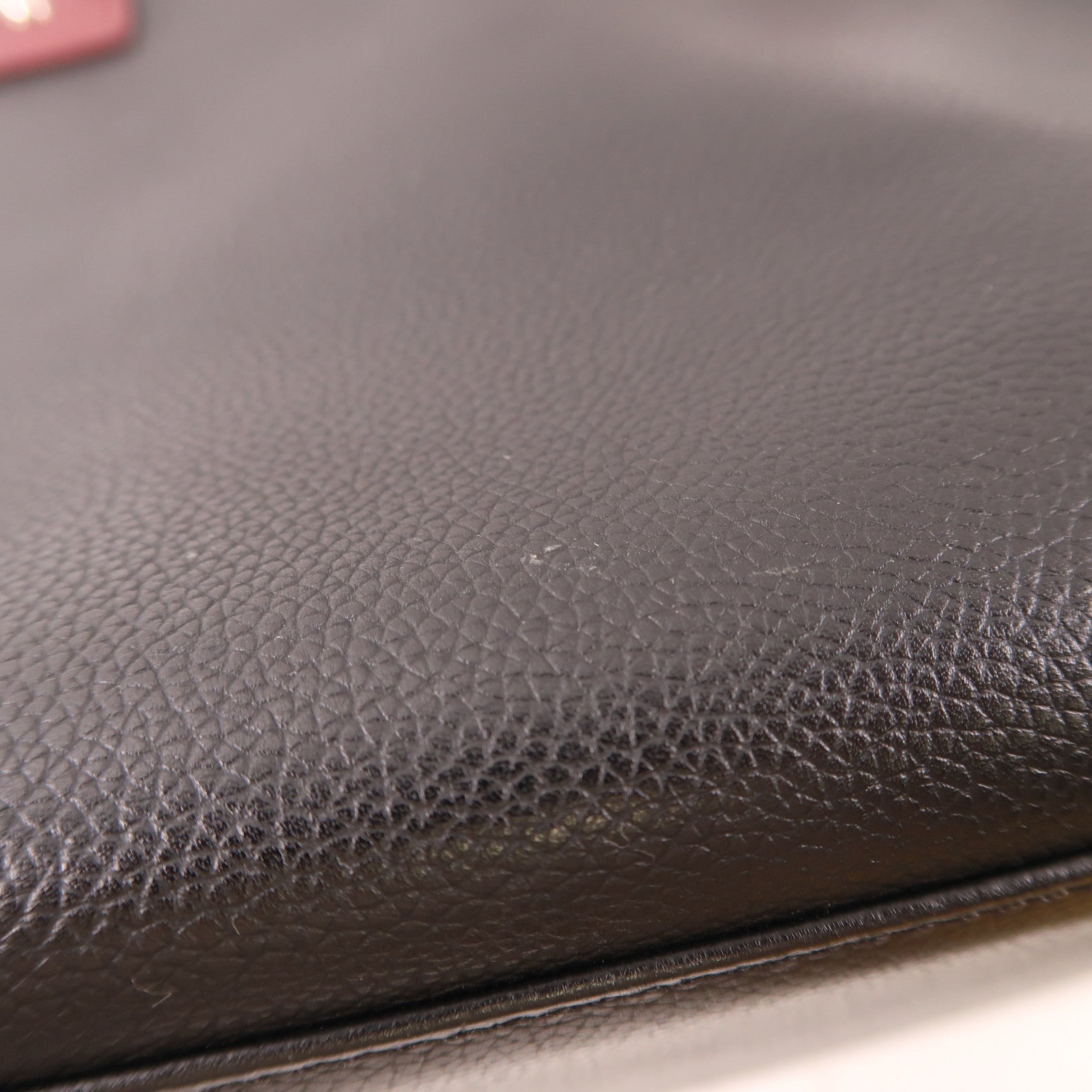 CHANEL CC SHW 2 Way Shoulder Bag Handbag Calfskin Black Red