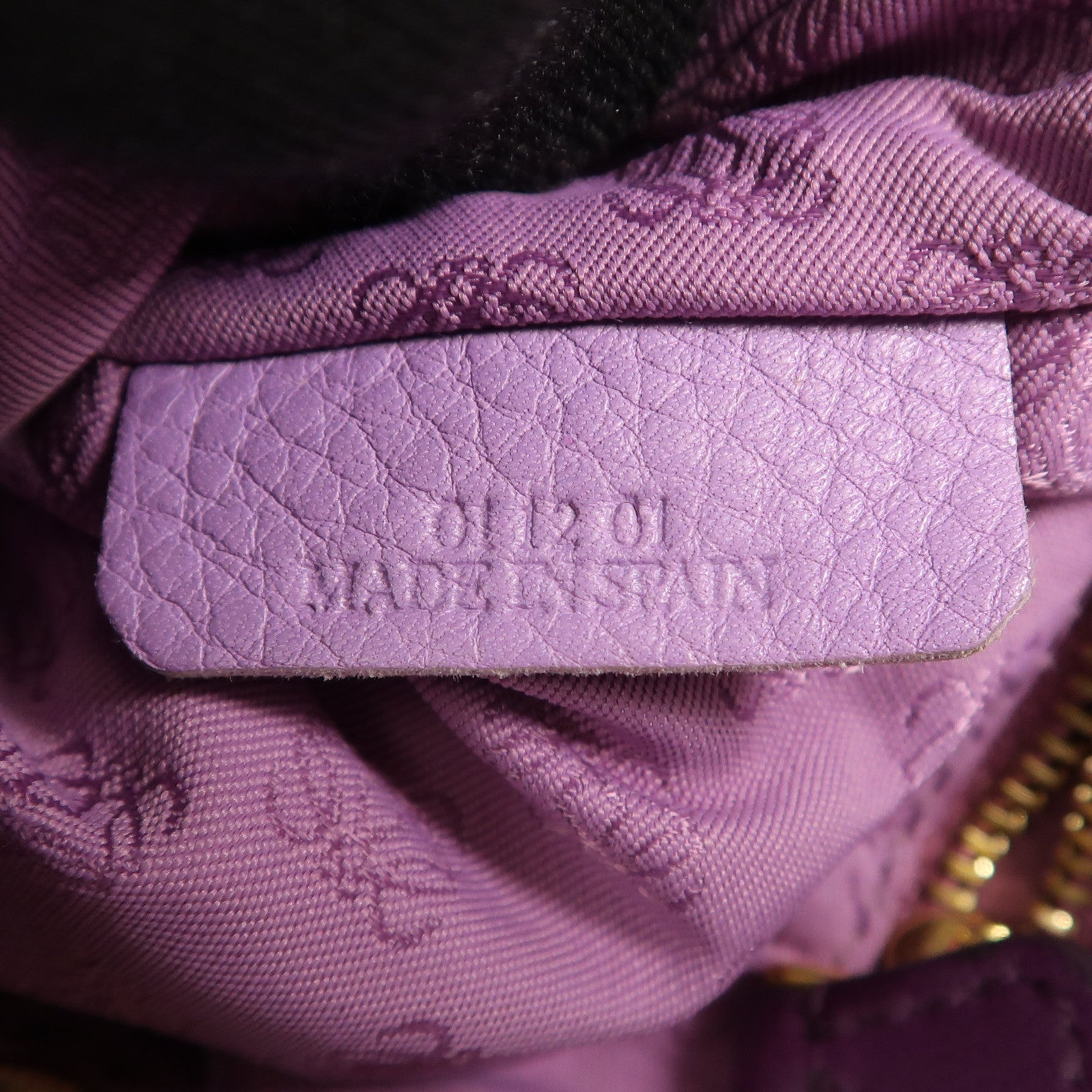 LOEWE GHW Shoulder Bag Lambskin Leather Purple